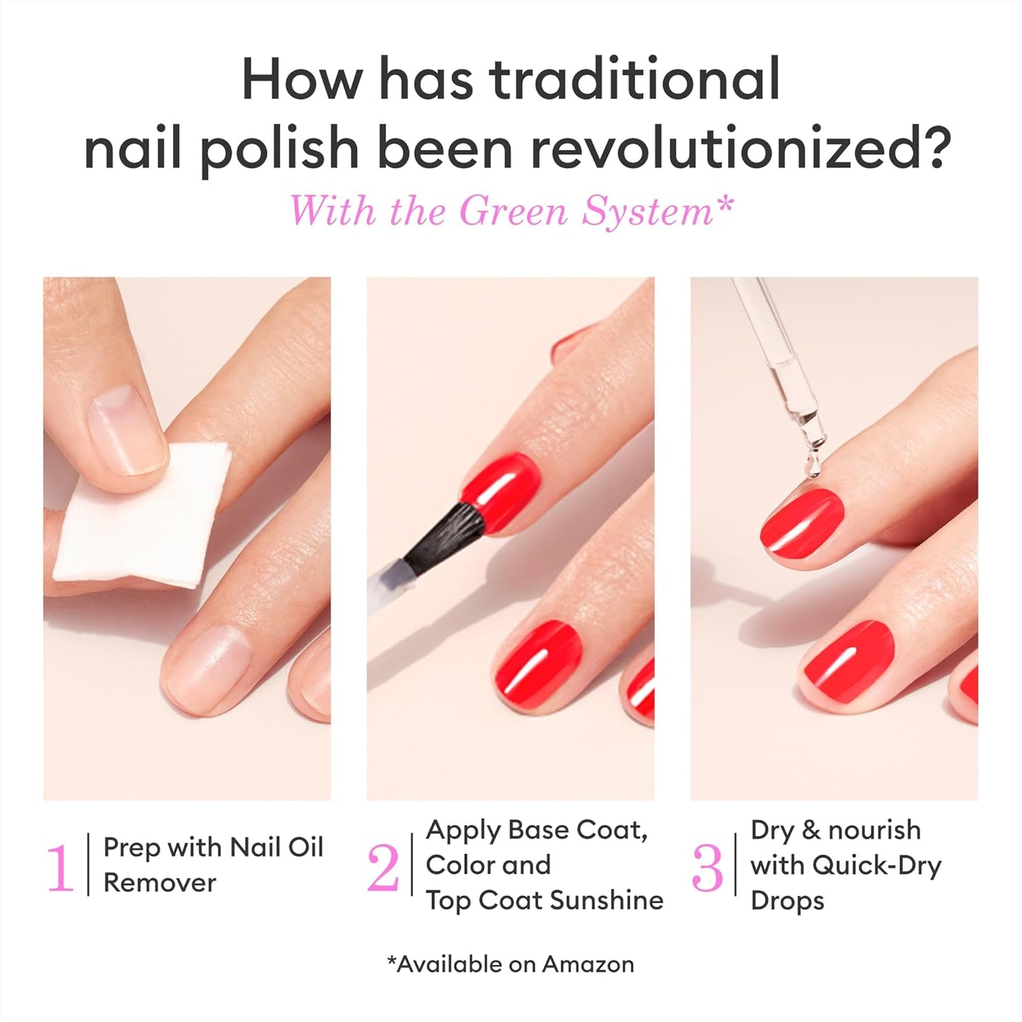 Manucurist Green Neon Pink - Fluorescent Pink Nail Polish - 9-Free, Vegan and Plant-Based - Non Toxic - Made in France - 0.5 fl oz