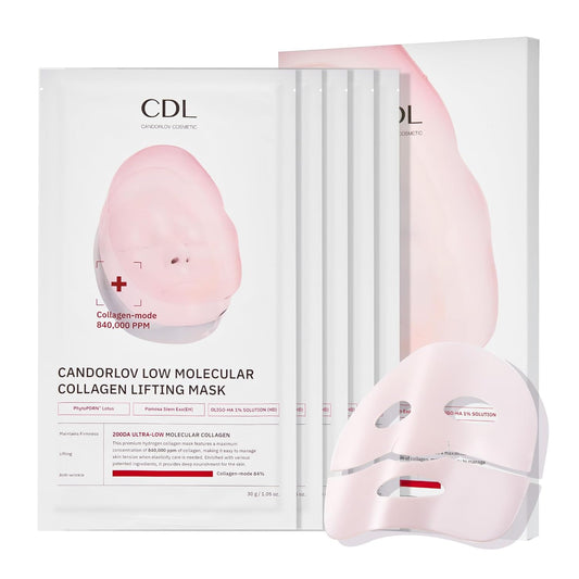 Overnight Collagen Lifting Gel Mask 5 pcs, Korean Face Lifting Deep Hydrogel Mask for Glass Skin, Anti-Aging with PDRN, Hyaluronic Acid for Elasticity, Firmness