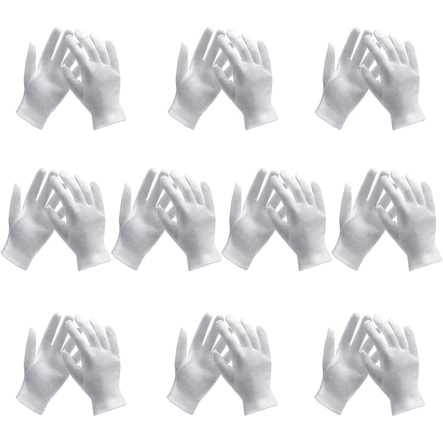 10 Pairs Archival Photo Gloves, White Work Gloves for Handling Art Working Photography Womens Cloth Gloves Liners Bulk for Handling Jewelry, Film, Photo, Coin Metal Inspection Men & Women