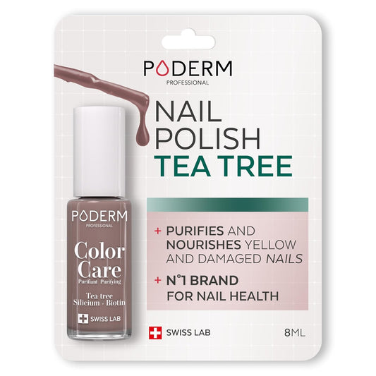 PODERM - Nail Polish – Enriched with Tea Tree – Improves nail appearance – Ingredients Natural/Vegan - foot/hand - Swiss Made (Taupe)