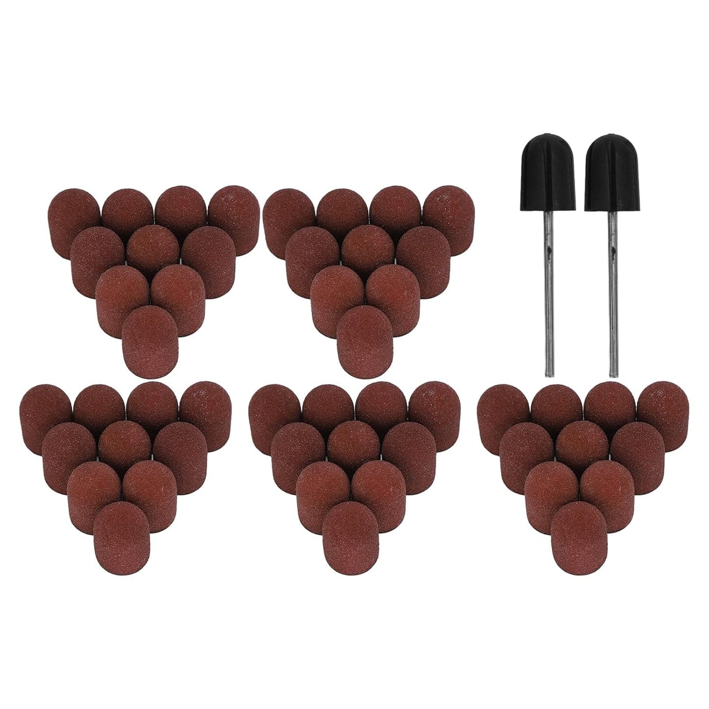 Nail Drill Bits Sanding Caps 120 Grit Polishing Grinding Bands Manicure Tool Set Includes Mandrels for Nail Art Care