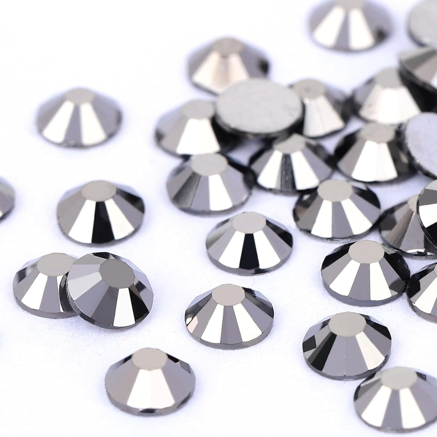 Novani Rhinestones Flatback Rhinestones Glass Gems Stones Jewels Round Gemstones Non-Hotfix Crystal for Crafts,SS16,1440 Pieces,Hematite Black