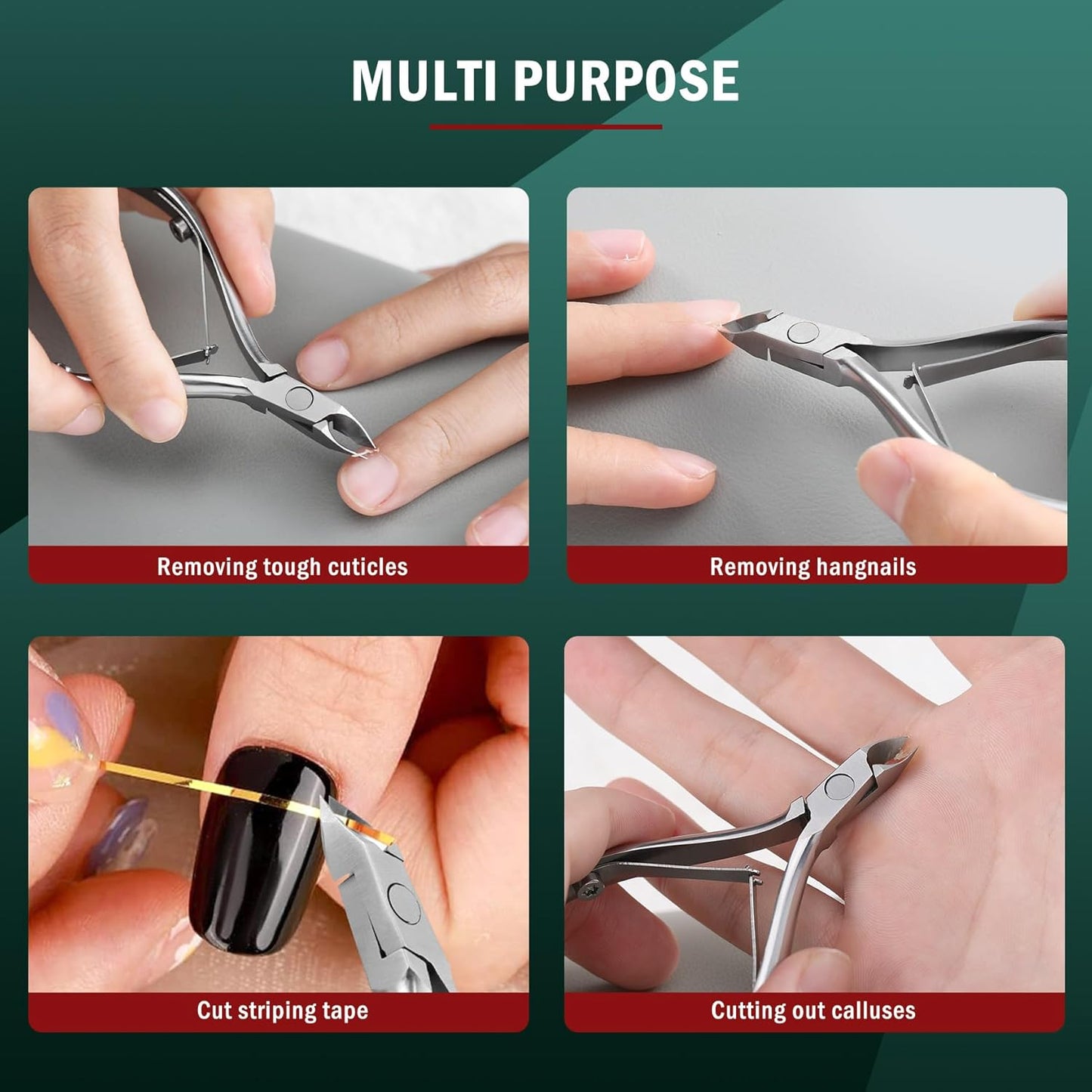 FVION Cuticle Clippers - Precision Cuticle Cutter, Extremely Sharp Cuticle Scissors, Stainless Steel Nail Cuticle Remover, Cuticle Nipper, and Professional Manicure Tool (4mm Jaw)