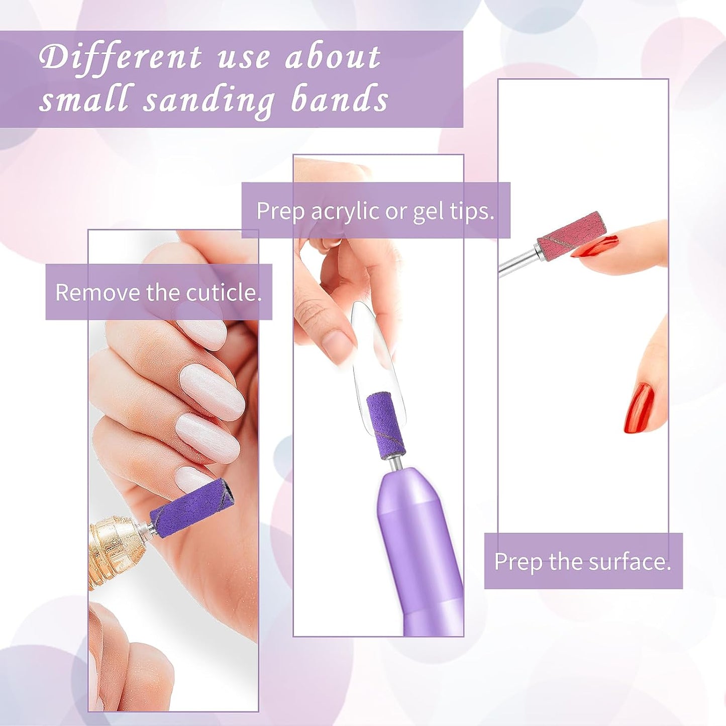 4 Pcs Small Mandrel Nail Bit 3mm Mini Mandrel Nail Bit Nail Sanding Bands Shaft 3/32 Shank Sanding Bands for Nail Drill Professional Nail Drill Bits for Electric Drill File Machine Manicure Accessory