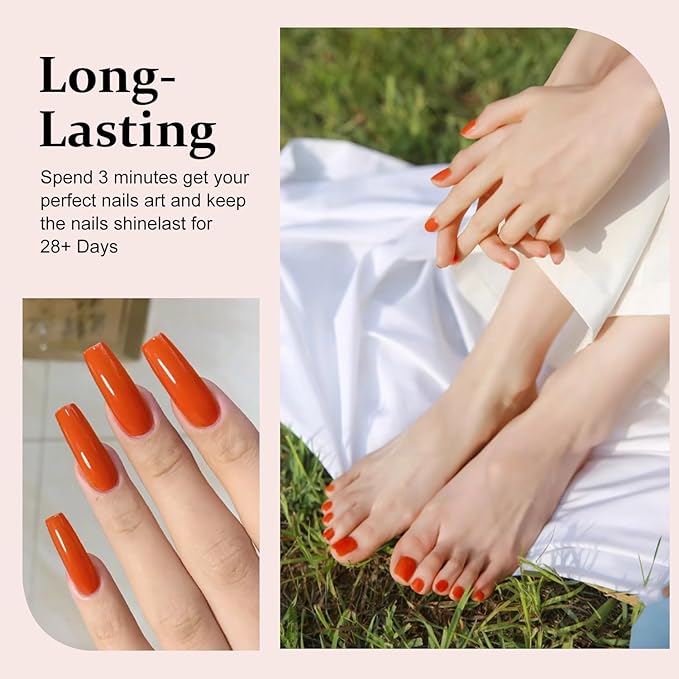 Major Dijit Quick Dry Polish 12ml/0.41fl oz Pumpkin Orange Regular Lacquer Fast Drying & Long Lasting Nail Art Effect for Salon