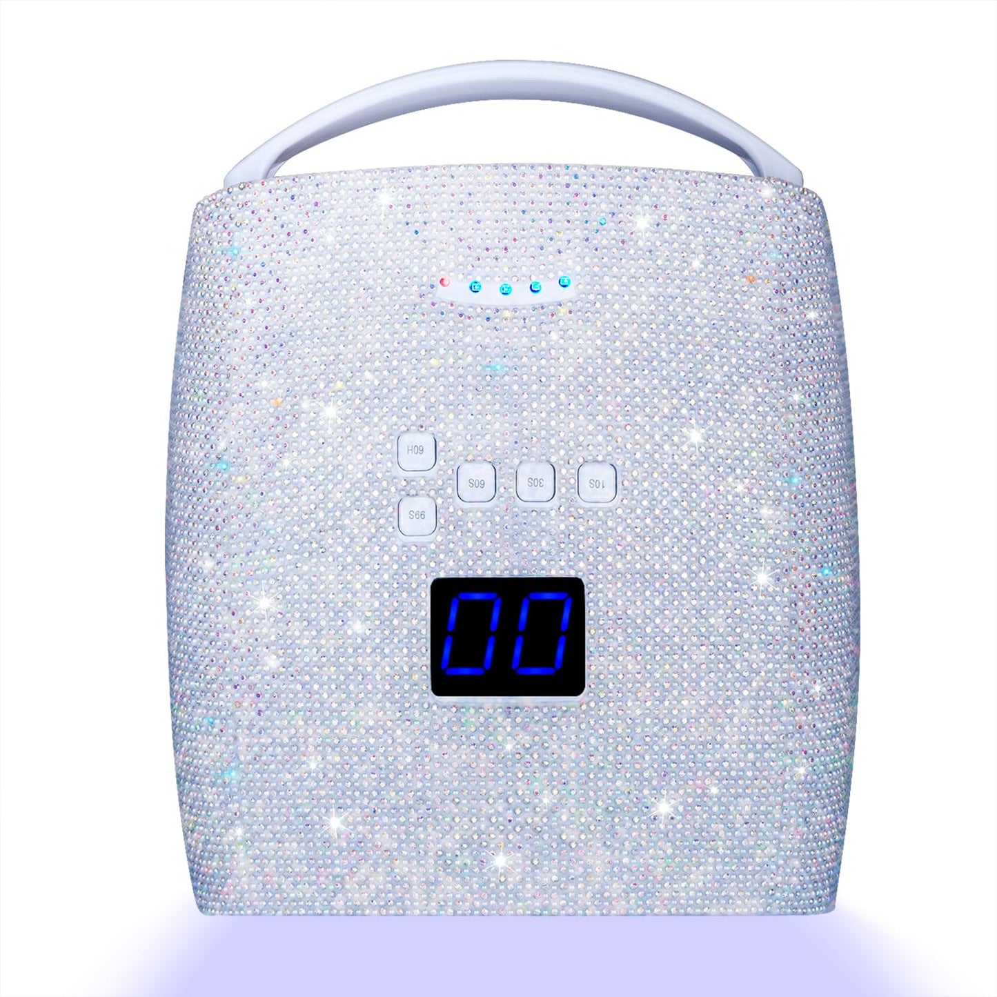 48W Cordless UV LED Nail Lamp,Rechargeable Gel Nail Dryer with Handle Nail Art Manicure Tools for Home and Salon (Pearl Diamond)