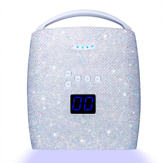 48W Cordless UV LED Nail Lamp,Rechargeable Gel Nail Dryer with Handle Nail Art Manicure Tools for Home and Salon (Pearl Diamond)