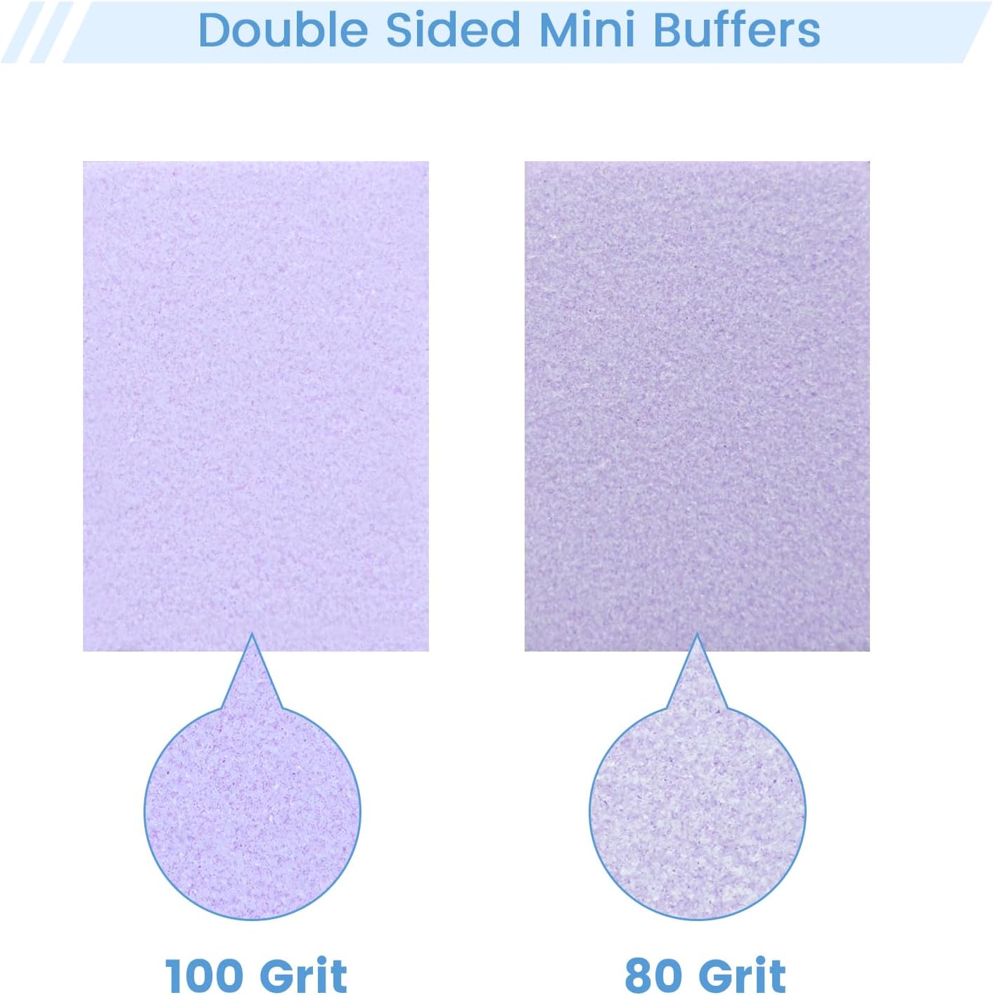100 PCS Mini Nail Buffer Block, 2 Way Mini Buffers Grit 80/100, Small Buffing Block for Acrylic Nail Gel Polish Nails Pedicure & Manicure, Purple & Orange