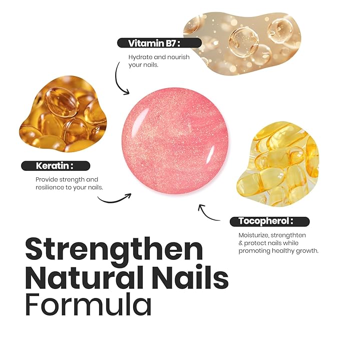 Beetles Pearl Nail Polish Set Mermaid Glow, 6 Colors Shimmer Pearl Pink Purple Quick Dry Nail Polish Long Lasting DIY Manicure Gift for Girls Women Nail Strengthener Polish