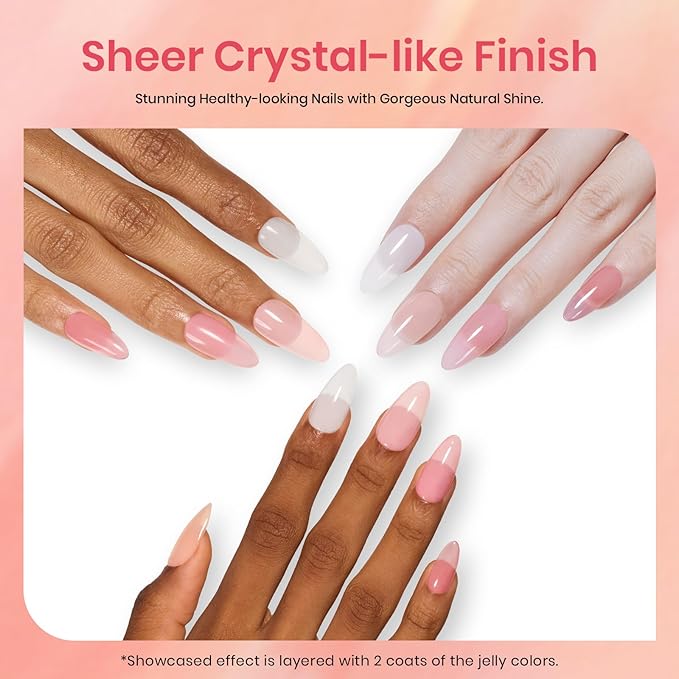 Beetles Jelly Gel Nail Polish Set, 8 Colors Nude Pink Neutral Sheer Milky White Gel Polish Kit Translucent Effect Spring Summer French Nail Art Nail Concealer Soak Off UV Manicure Gift for Women