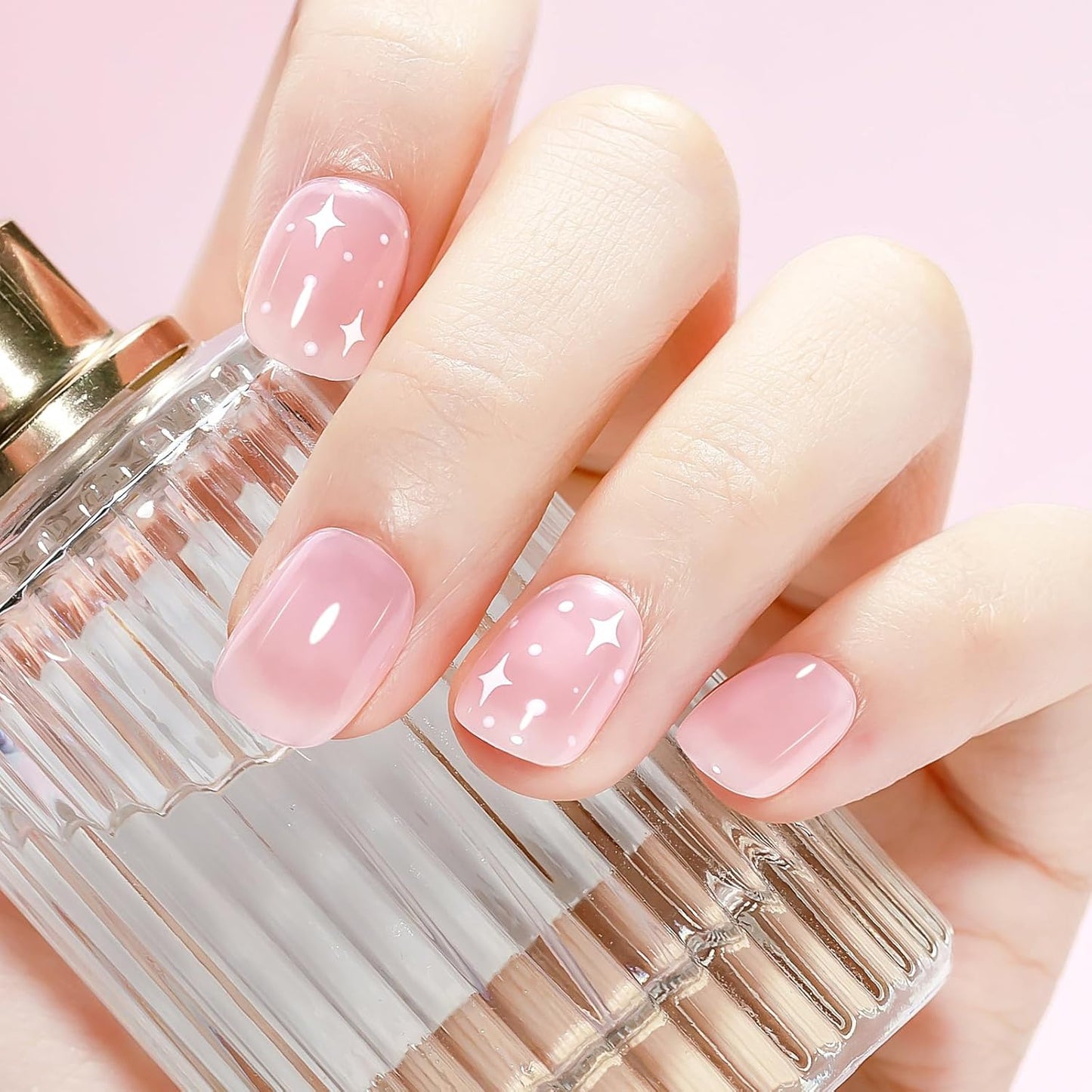 Jelly Nail Polish Set Non Gel, Quick Dry Sheer Nude Pink Regular Nail Polish Natural Neutral Fingernail Lacquer High Glossy Manicure DIY Salon Gift for Women Girl（Nude Pink Red Brown Colors）
