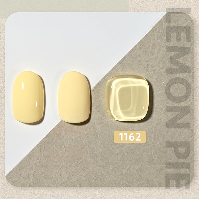 GAOY Pastel Gel Nail Polish, 16ml Soak Off Gel Polish, UV Light Cure for Nail Art DIY Manicure at Home, 1162 Lemon Pie