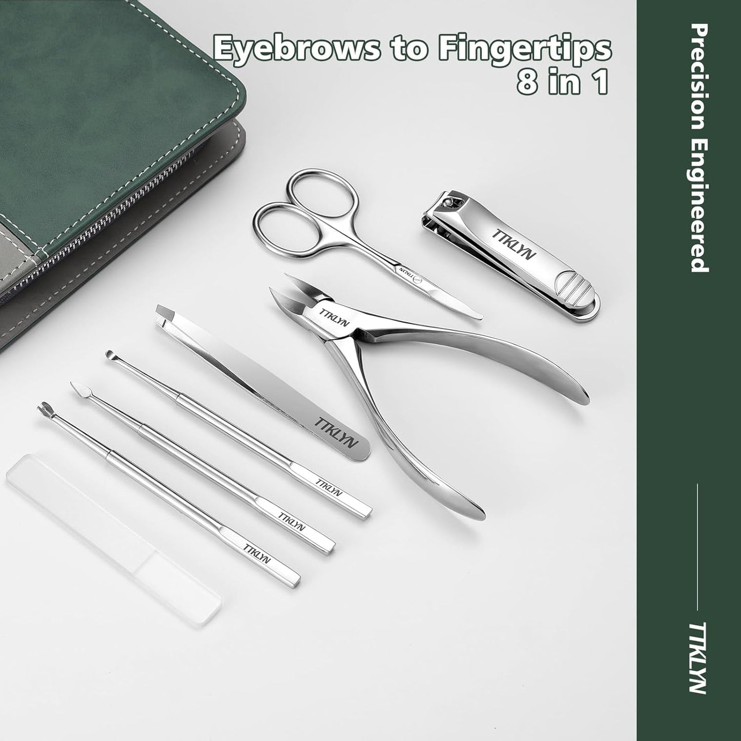 Manicure Kit for Women, Stainless Steel Nail Kit with PU Leather Case, Precision Pedicure Tools for Feet
