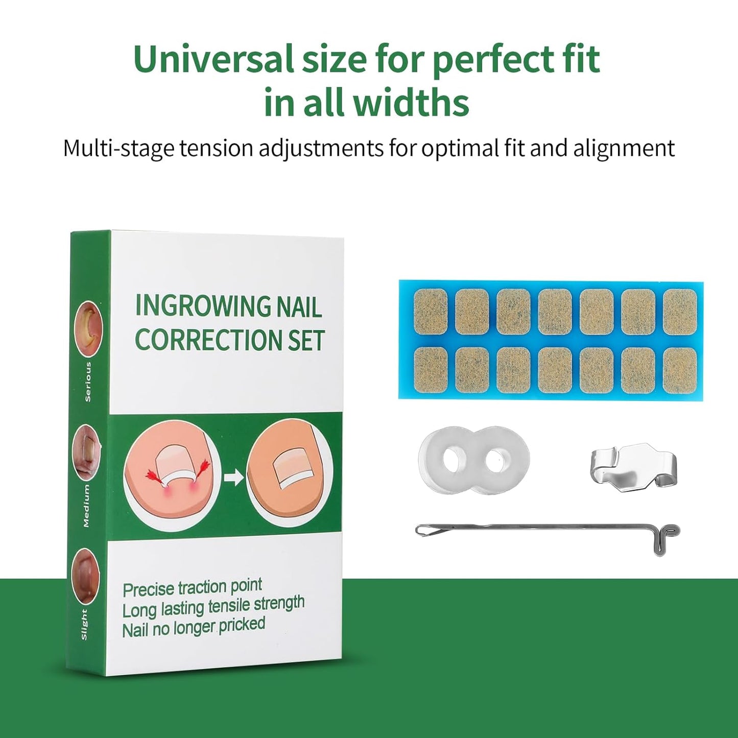 Ingrown Toenail Treatment, 10 packs Ingrown Toenail Corrector, Ingrown Toenail Removal Kit for Curved Nail Repair, Corrector for Man and Women All Size Toenail