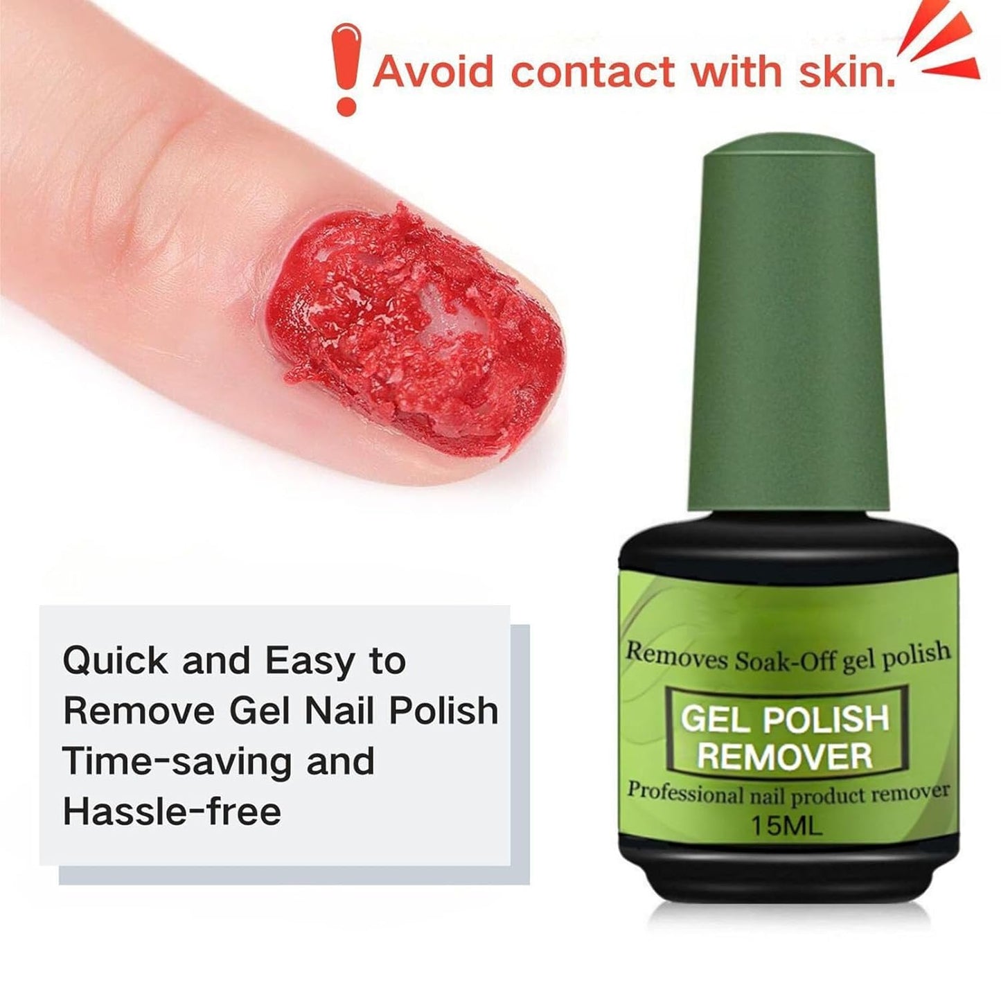 15ml Gel Remover Polish - Gel Polish Remover for Nails - Quickly & Easily Gel Nail Remover Within 3-5 Minutes - No Soaking or Wrapping Nail Gel Remover (0.51 Fl Oz (Pack of 1))
