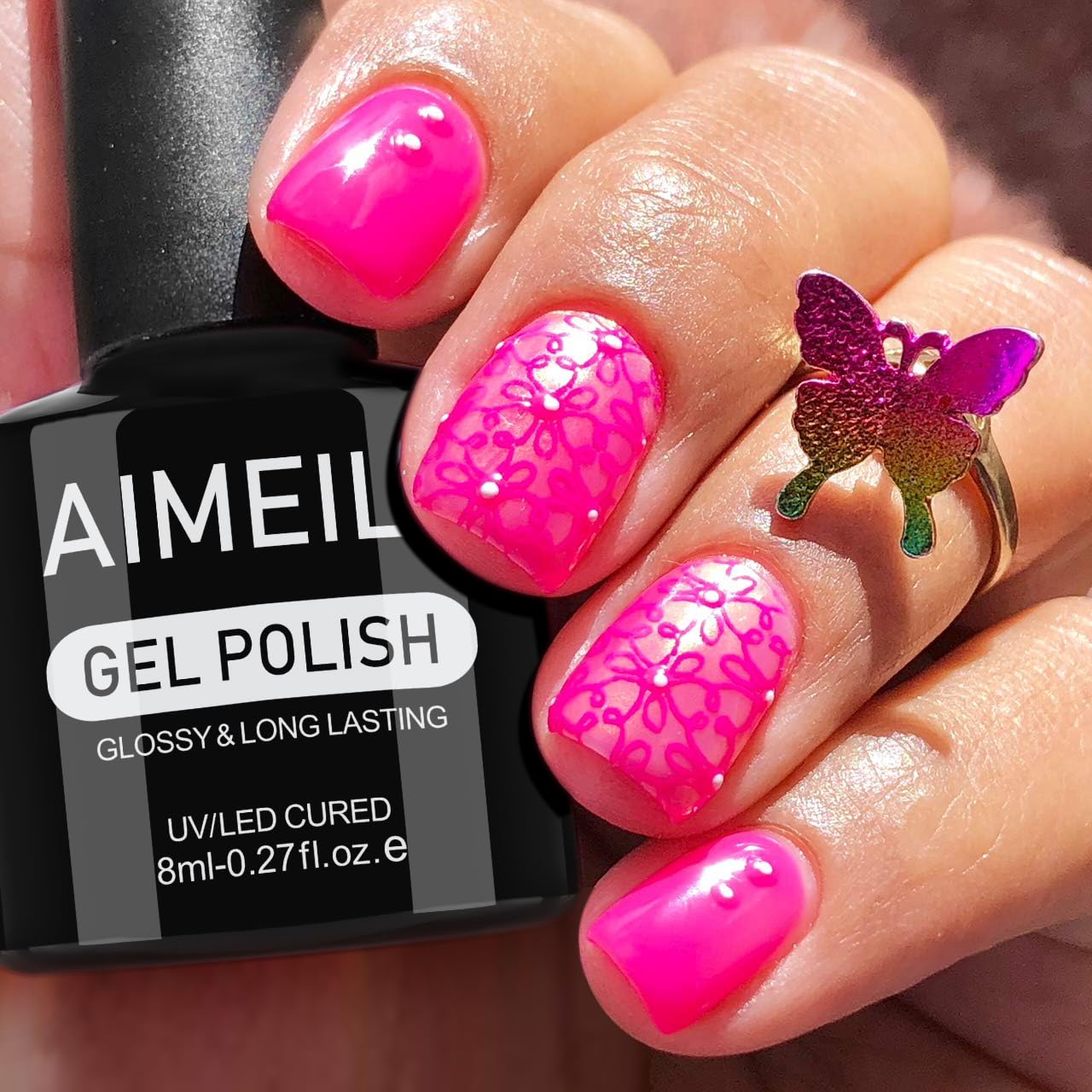 AIMEILI Gel Nail Polish, Hema Free, Cruelty Free, Vegan, Soak Off U V LED Nail Art for Women Girls Manicure Salon DIY Home - 1010 8ml