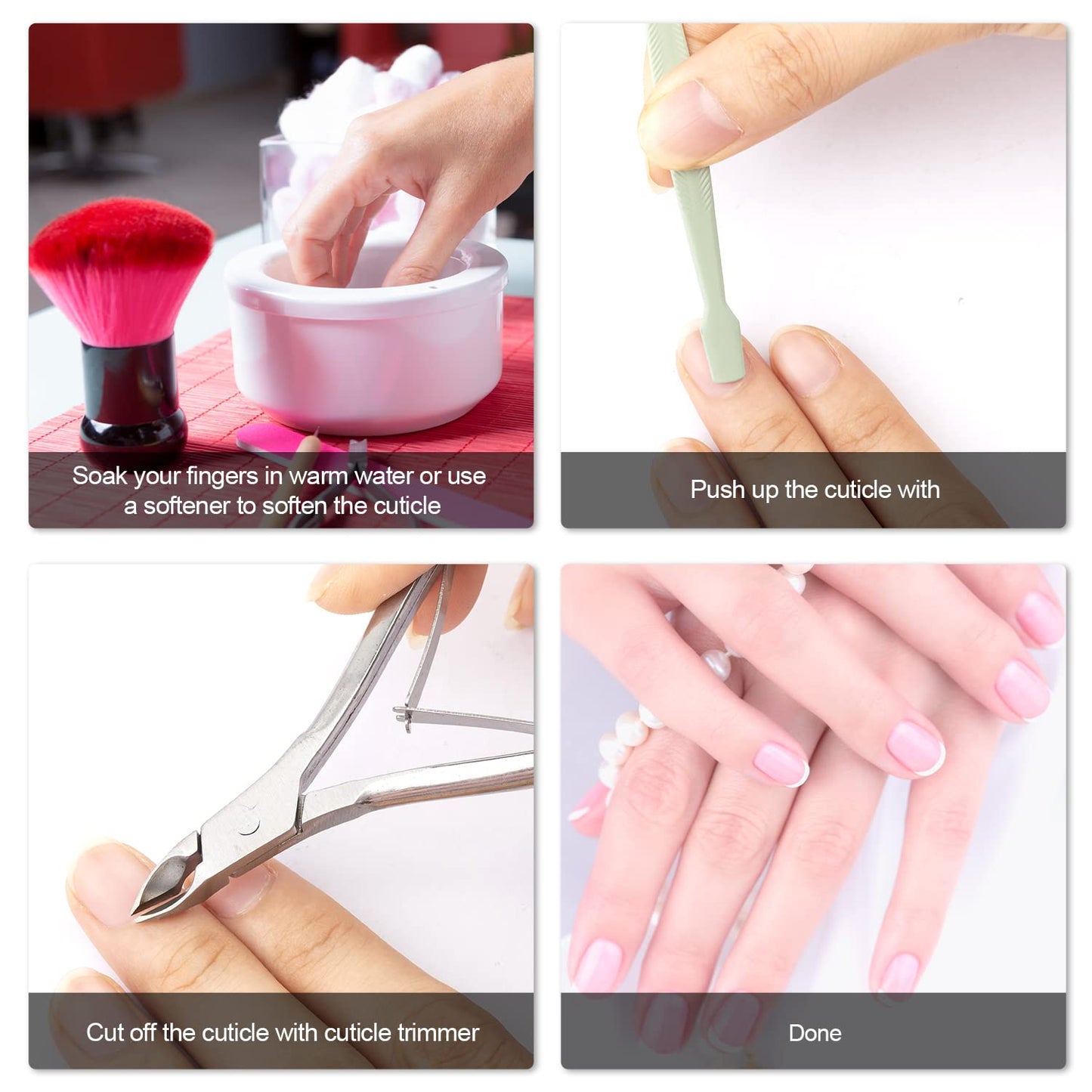 Mudder 4 Packs Cuticle Trimmer Upgraded Stainless Steel Cuticle Remover Nippers Kit with Pointed Blade Scissors Labor Saving Sharp Dead Skin Cutter for Fingernail Toenail Manicure Pedicure Tool