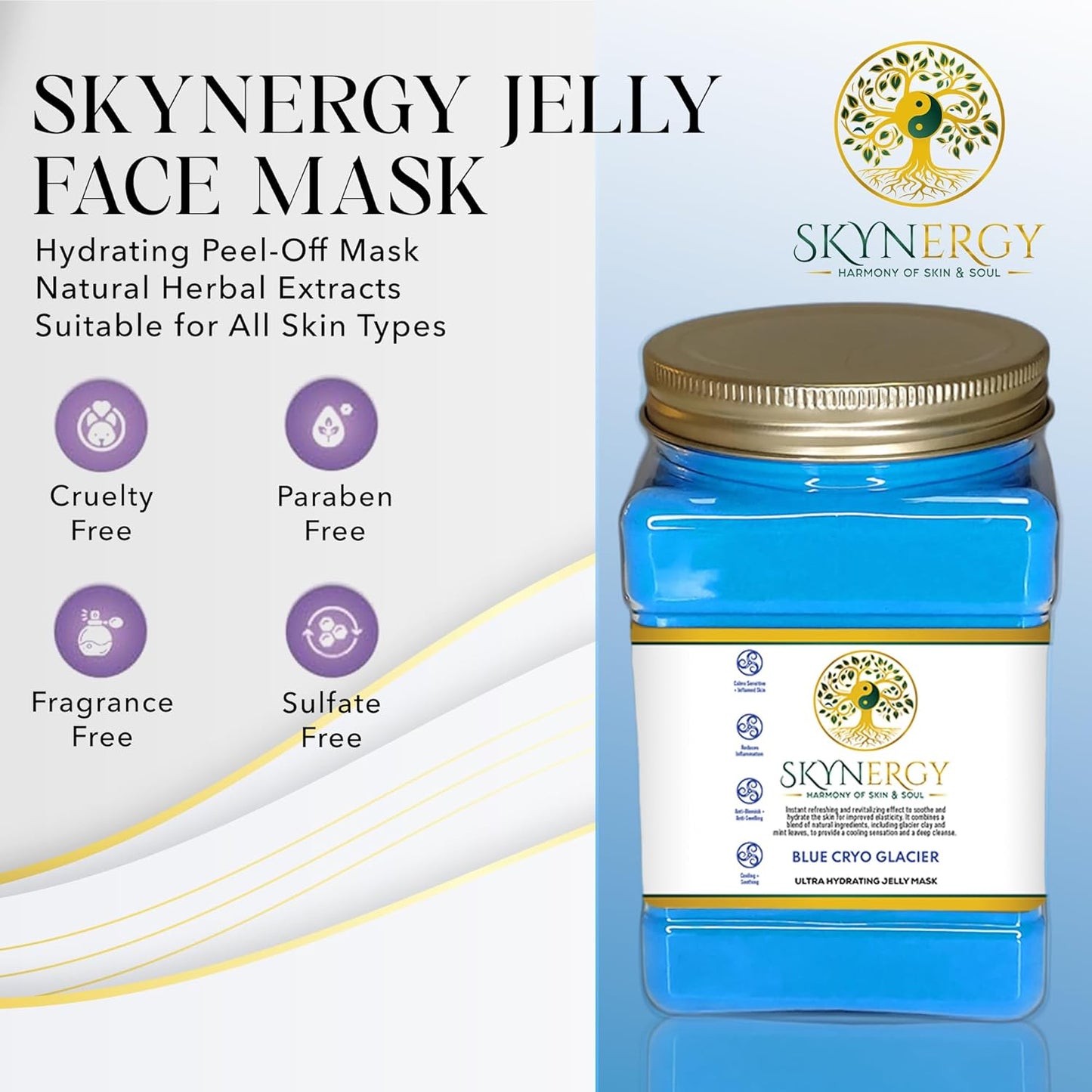 Blue Cryo Glacier Jelly Face Mask - Professional Grade HydroGlo Peel Off Face Mask, Radiance, Reduced Fine Lines & Pigmentation - Vajafacial Jelly Mask | 12 Applications (30 Fl Oz)