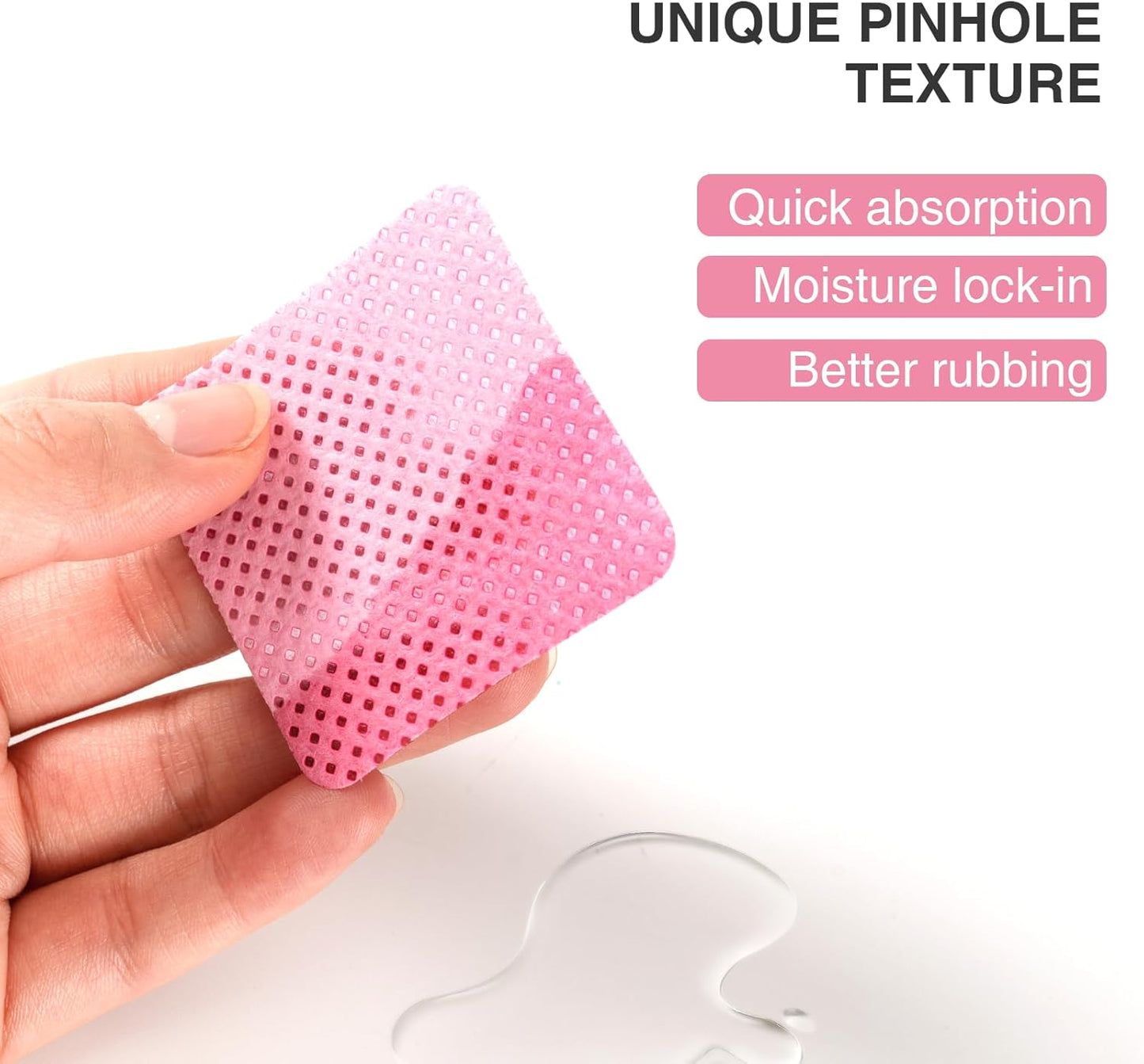 BLUERISE Lint Free Nail Wipes Pink 1200pcs Nail Polish Remover Pads Soft Absorbable Eyelash Extension Glue Cleaning Wipes