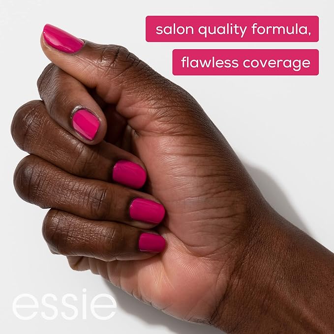 essie Salon-Quality Nail Polish, 8-Free Vegan, Jet Black, Licorice, 0.46 fl oz