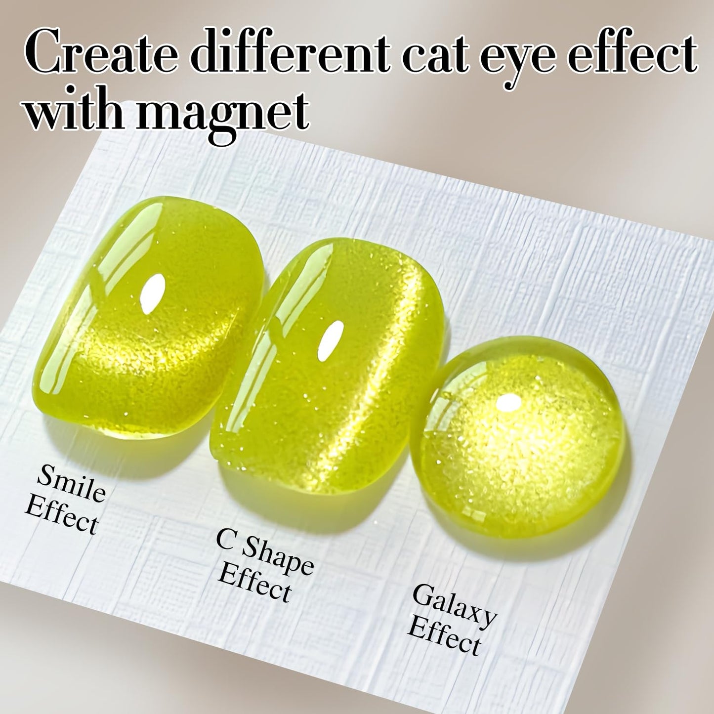 Double Rhythm 0.5 OZ Cat Eye Gel Polish with Magnet 15ML Holographic Glitter Shimmer Translucent Jelly Color Magnetic Gel Polish Salon DIY at Home (Yellow MC1069)