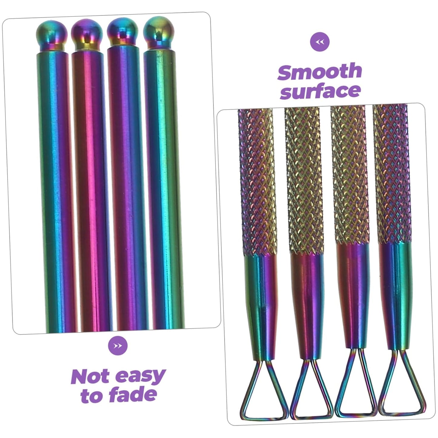 4 Pcs Nail Polish Remover Tool Metal Nail Pusher Cuticle Pusher Remover Cuticle Pushers Professional Cuticle Tools Stainless Steel Manicure Tool Nail Art Stick Pedicure