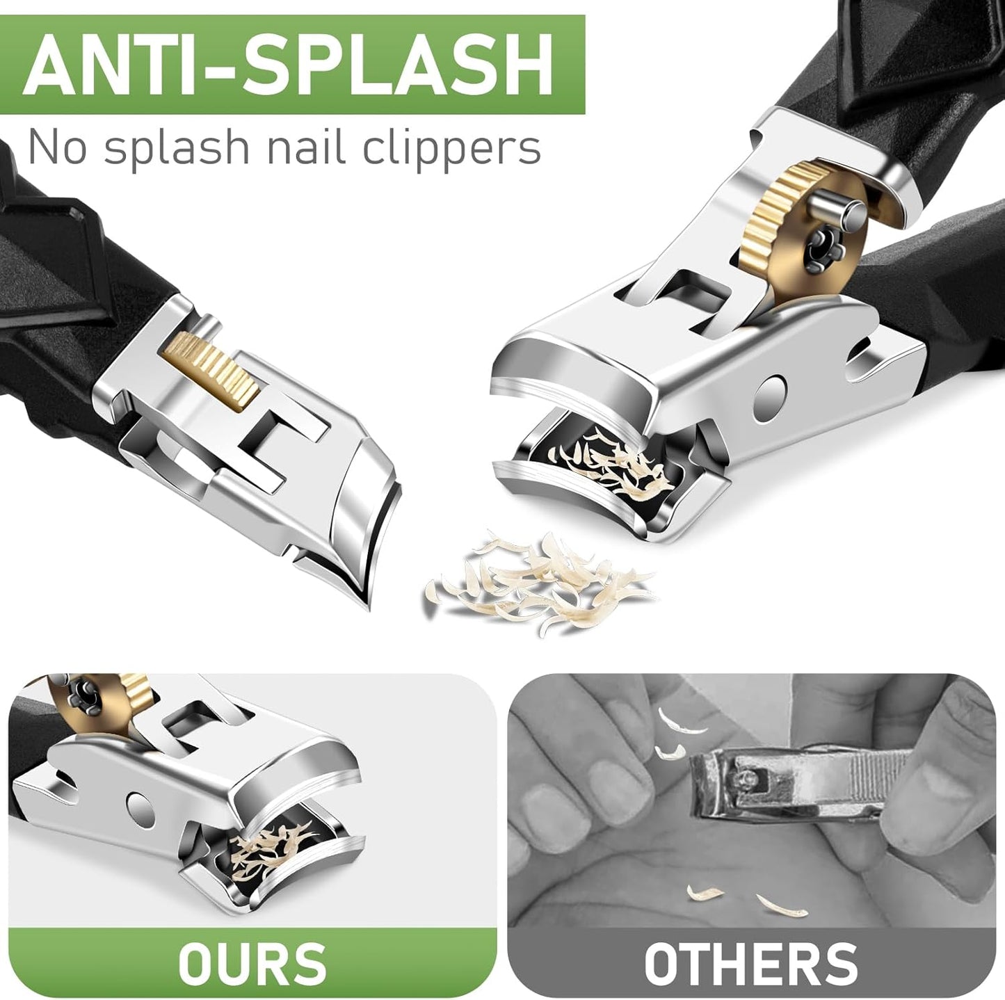Toenail Clippers for Thick Toenails, Wide Jaw Opening Nail Clippers for Men, Heavy Duty Ingrown Toenail Clippers Nail Cutters, Ultra Sharp Slanted Nail Clippers with Long Handle