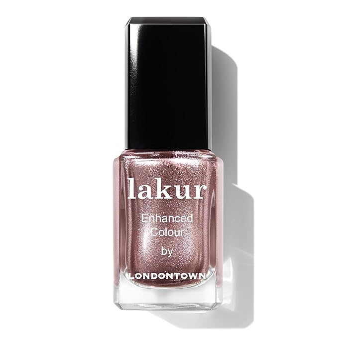 LONDONTOWN lakur Nail Polish - Chip-Resistant, Non-Toxic, Conditions & Hydrates Nails | Shimmery Metallic, Kissed by Rose Gold, .40 fl oz