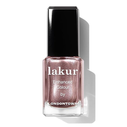 LONDONTOWN lakur Nail Polish - Chip-Resistant, Non-Toxic, Conditions & Hydrates Nails | Shimmery Metallic, Kissed by Rose Gold, .40 fl oz
