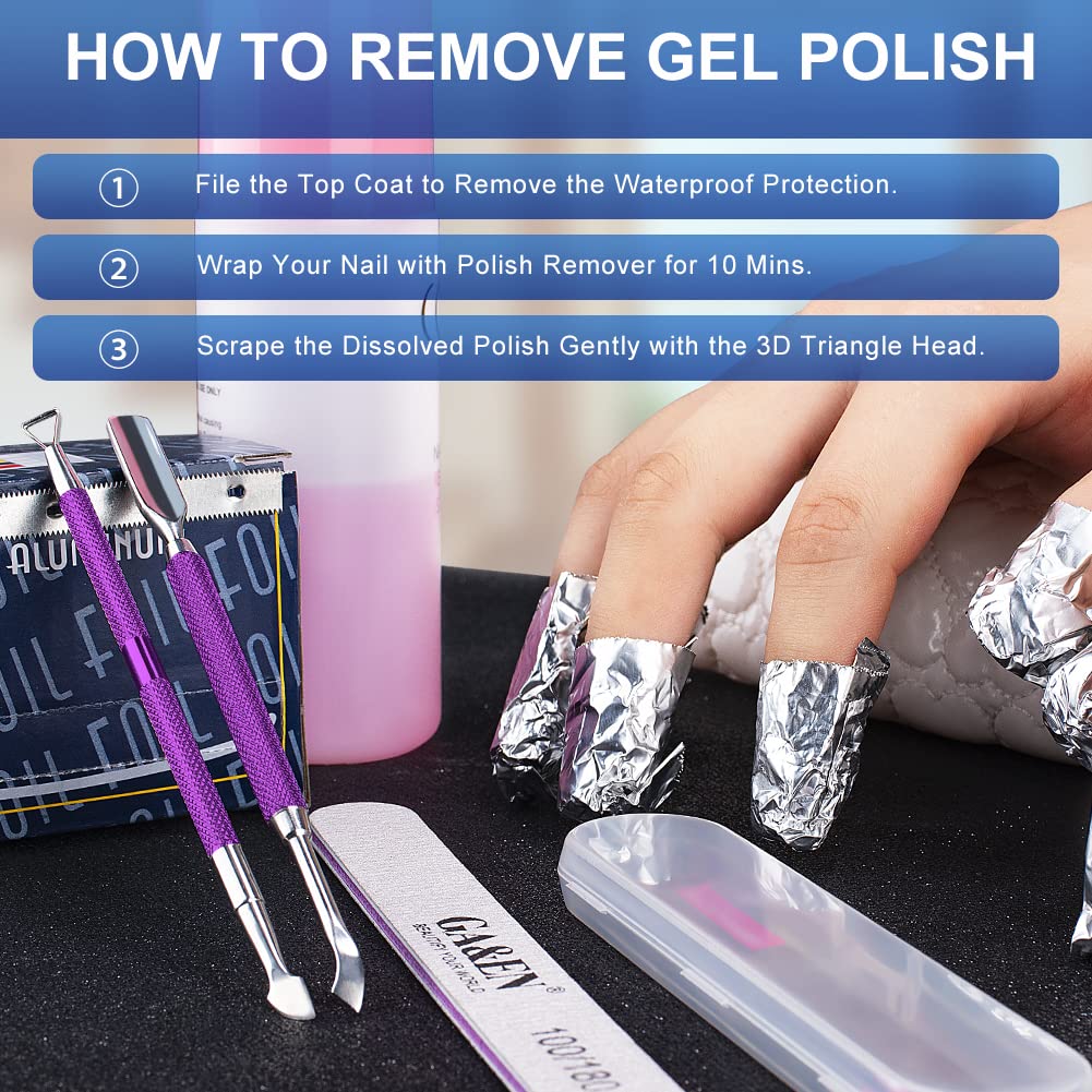 2PCS Metal Deep Purple Cuticle Pusher and Cutter Remover Salon Quality Stainless Steel Gel Nail Polish Peeler Scraper Durable Manicure and Pedicure Cleaner Tool For Fingernail and Toenail