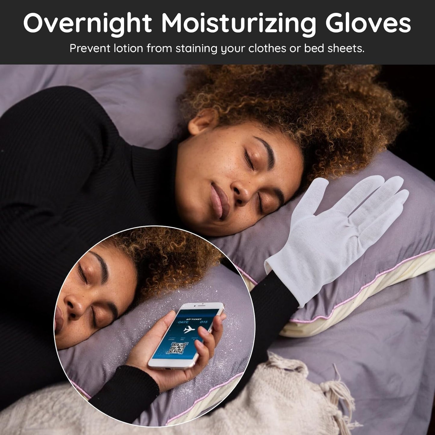 Segbeauty 24 Counts White Cotton Gloves, Large Thick Hand Gloves Moisturizing Overnight Sleeping for Dry Hands, 12 Pairs Washable Cotton Work Gloves, White Lotion Gloves Overnight for Men and Women