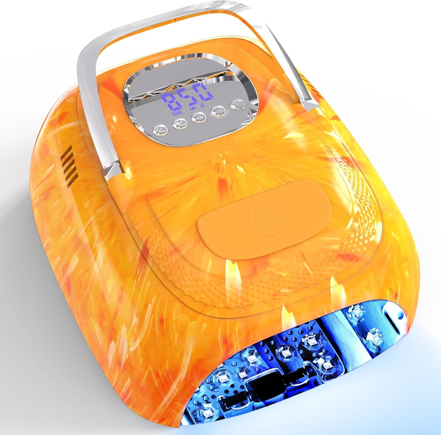 LimeGirl Cordless Nail Lamp, 72W Powerful UV LED Nail Dryer with Replaceable Lamp Beads & Battery, UV Light for Gel Polish, Rechargeable & Portable for Salon & Home (Rendering Orange, One Battery)