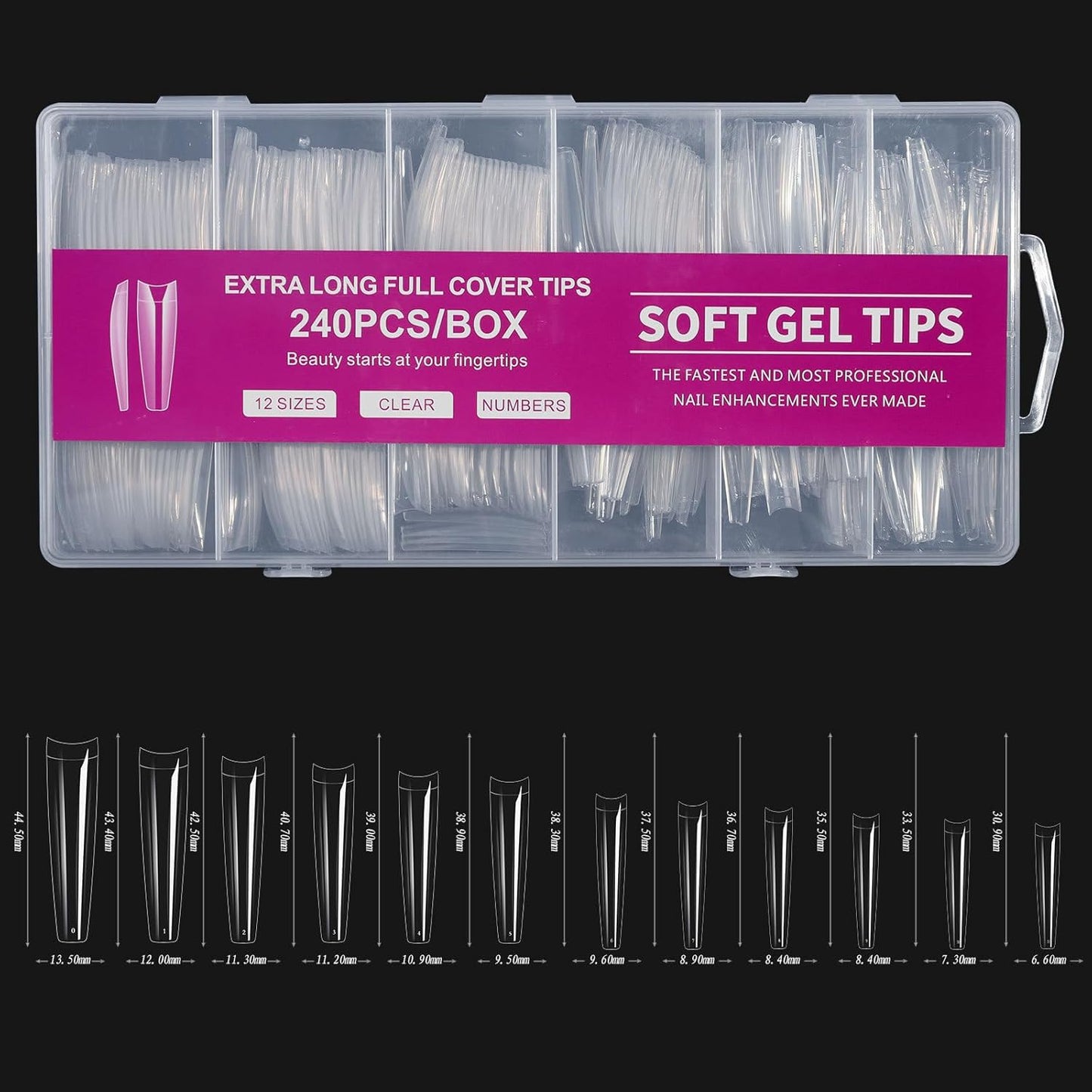 halloween nails Explosive 240 PCS Home DIY Nail Kit - Coffin False Nails, Press Ons, Fake Nails, Nail Tips, French Press On Nails - Transform Your Look Instantly(Long - Half Coffin)