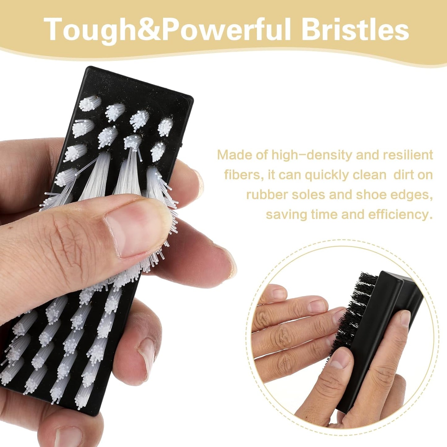 Hand Nail Brush for Cleaning Fingernails, Durable Nylon Firm Stiff Scrub Bristles Nail Scrubber Brushes for Men Mechanics Gardeners Scrubbing under Fingers Foot Toes(3 Pack, Black+Yellow+White)