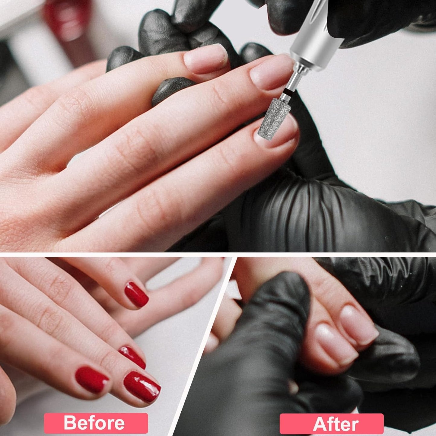 Tapered Barrel Shape Cuticle Nail Drill Bits, Diamond Drill Bits 3/32” Professional Safety Cuticle Clean Drill for Electric Remove Cuticle Dead Skin Manicure Tools (Coarse)