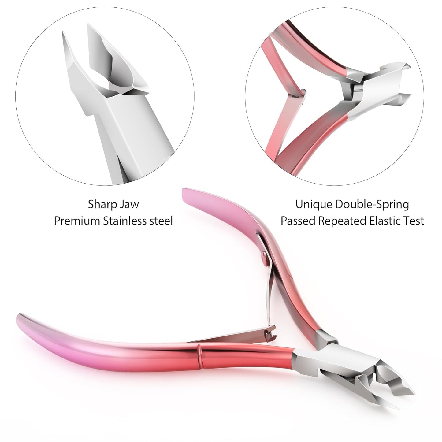 Professional Cuticle Trimmer Nail Cuticle Cutter Stainless Steel Cuticle Nippers with Sharp Blades of Cuticle Clippers Manicure Tools with Double Spring for Nail Care,Stocking Stuffers