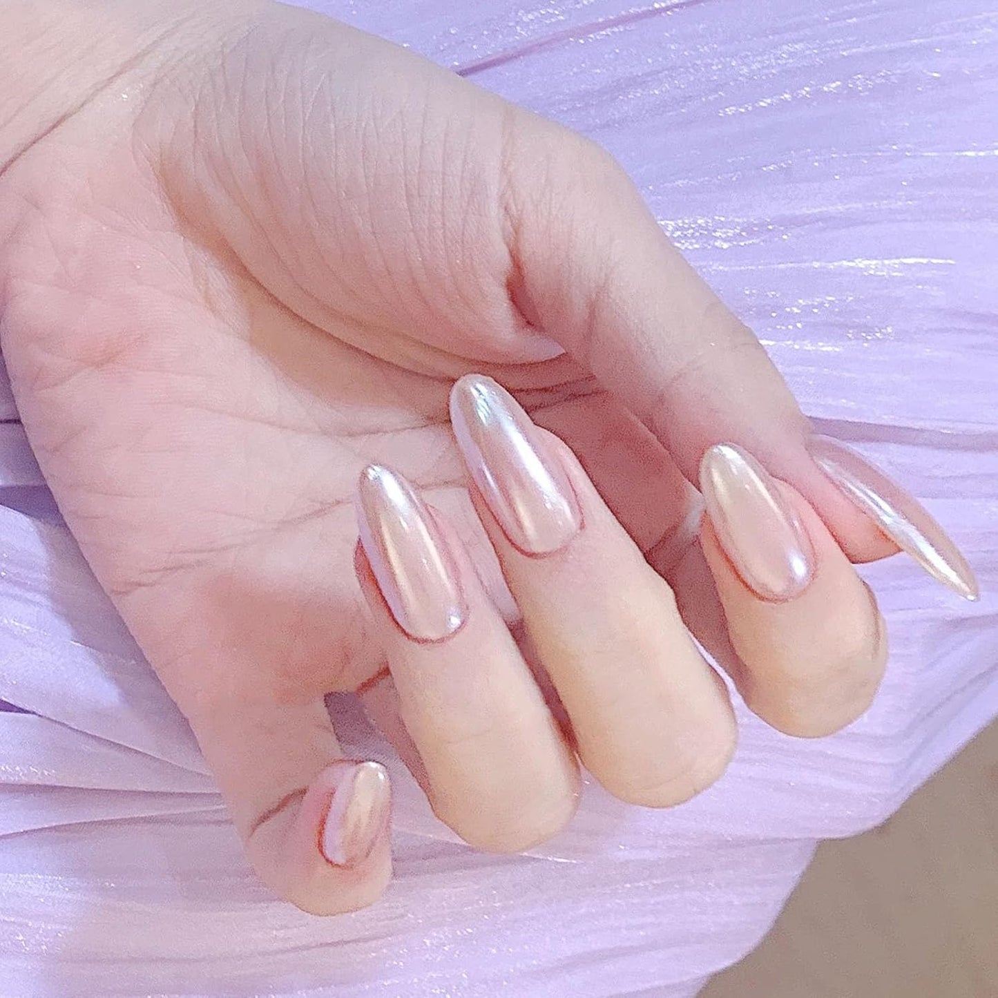 COSMOO Pearl Pink Nail Polish, 10ml Quick Dry Nail Lacquer, Super Lustrous Nail Enamel Polish, Shimmer Iridescent Ultrachrome Art Varnish, 0.34 fl oz (Pearl Pink)