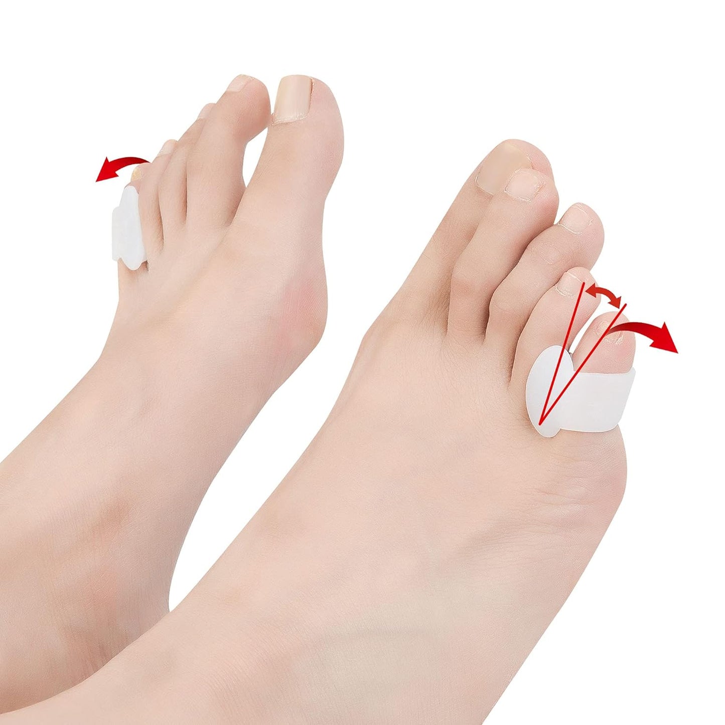 Toe Spacers for Feet Women& Man, Bunion Corrector Pinky Toe Separators, Silicone Small Toe Protector Spreader, Toe Correct Toe Separators for Overlapping Toes Women