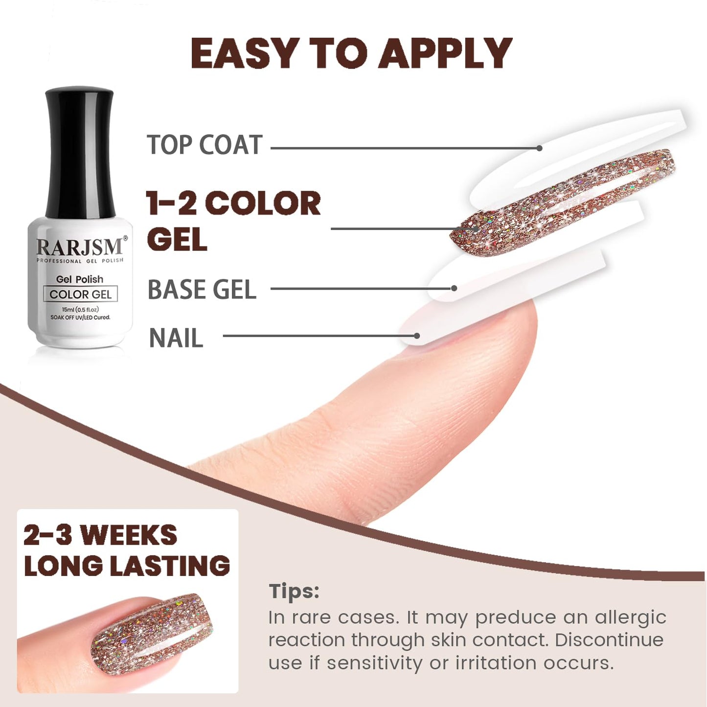 RARJSM Pink Glitter Gel Nail Polish Metallic Pink Diamond Gel Polish Sparkly Chunky Iridescent Rainbow Platinum Pigments Nail Gelpolish Soak off L e d U V Curing Required for Nail Art Salon Manicure