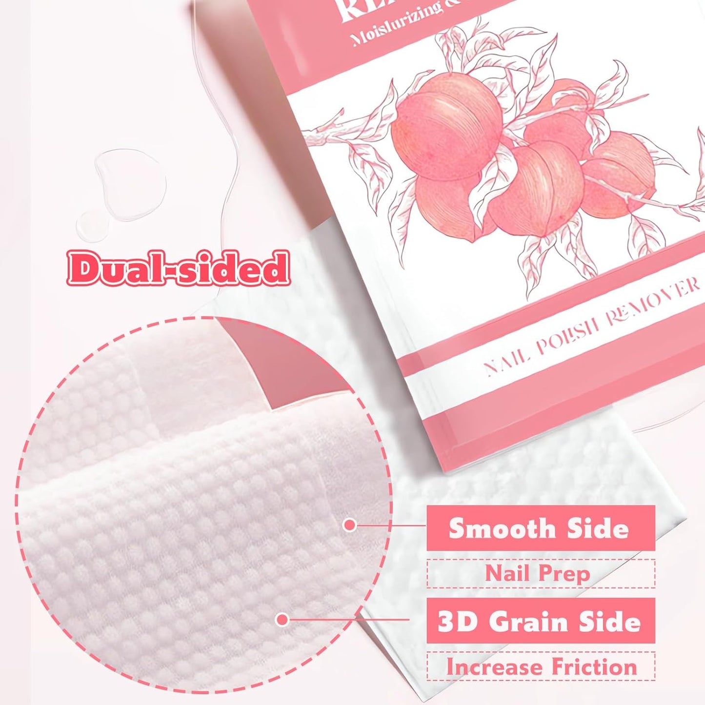 60PCS Nail Polish Remover Pads Nail Polish Remover Wipes 4” X 5.5” Large Size Acetone Pads Quickly Remove Nail Polish Travel-Friendly Individually Wrapped Moisturizing Wet Wipes For Nails