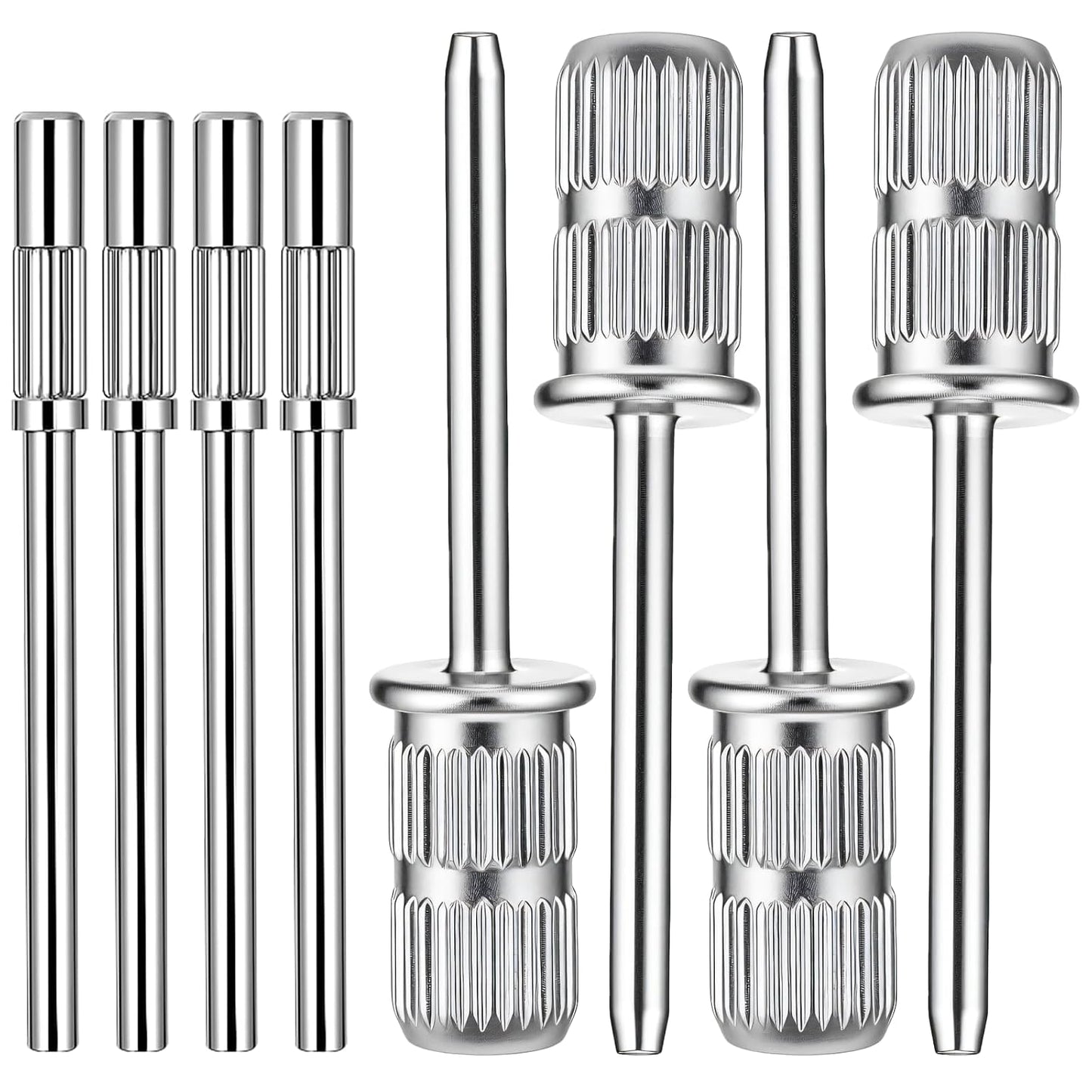 8 PCS Mandrel Nail Drill Bits, Mini Mandrel Nail Bit, Sanding Bands for Drill Shaft 0.12 Inch & 0.23 Inch Small Sanding Bands Bits for Electric File Machine Manicure Accessory