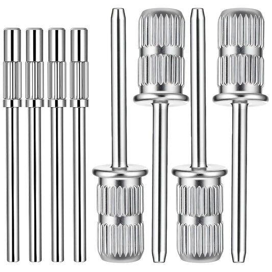 8 PCS Mandrel Nail Drill Bits, Mini Mandrel Nail Bit, Sanding Bands for Drill Shaft 0.12 Inch & 0.23 Inch Small Sanding Bands Bits for Electric File Machine Manicure Accessory