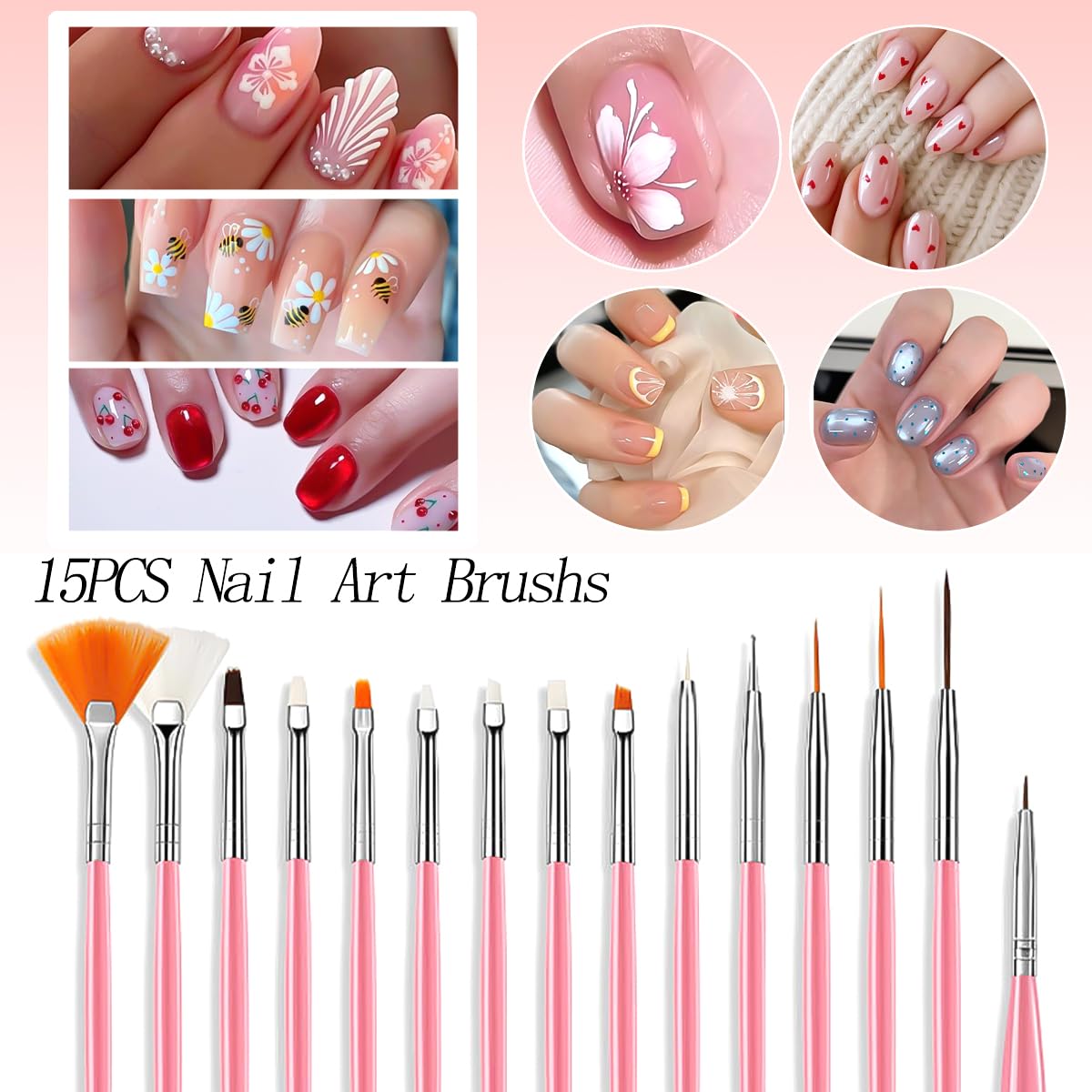 Nail Art Tools 73-pieces Set, Nail Brushes For Nail Art, Resin Agate Stone Nail Art Palette, Dual-ended Silicone Carving Pen Dotting Pen Tools, False Nail Display Tips Nails Art Kit for Nail Design
