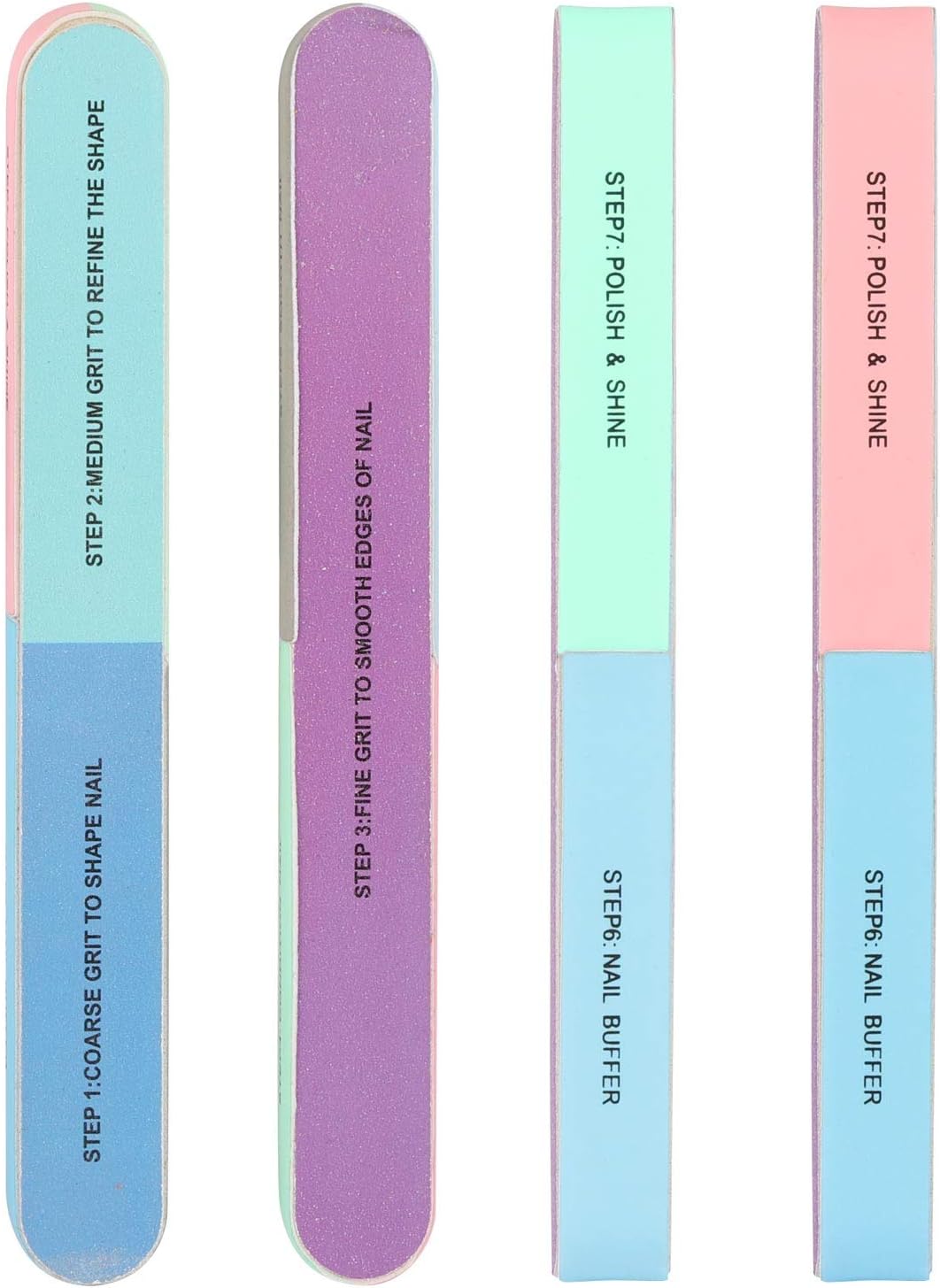 12 Pieces 7 Way Nail Files and Buffers, Professional Nail Buffing Files Buffing Block for Shaping, Contouring, Smoothing, Polishing, Shining Natural Nails (Pack of 2)