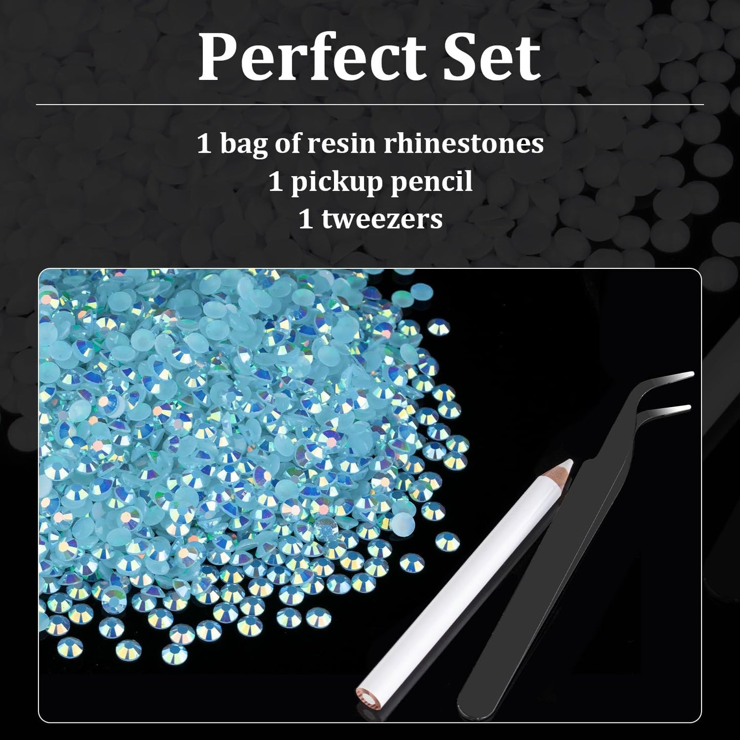 5000pcs 5mm Resin Rhinestones Bulk, Lake Blue AB Flatback Round Jelly Rhinestones Bedazzling Non Hotfix Crystal Gems Large Quantity Wholesale for DIY Crafts Clothes Tumblers Face Makeup Manicure