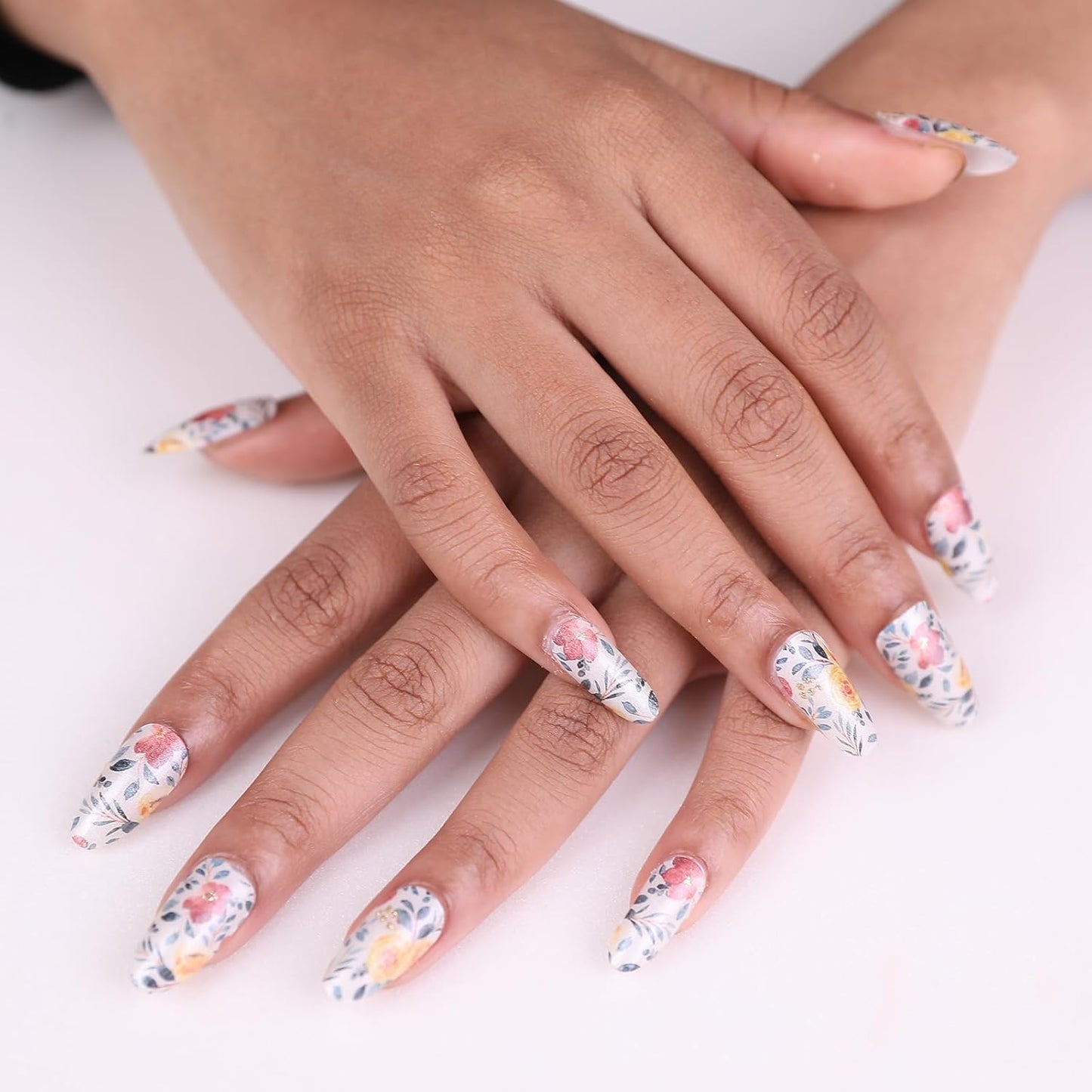 MOMSON Semi Cured Gel Nail Strips - 20 Real Gel Nail Polish Stickers/Full Nail Wraps - Art Manicure Kits for DIY at Home, Salon-Quality, Easy to Apply & Remove (Rose)