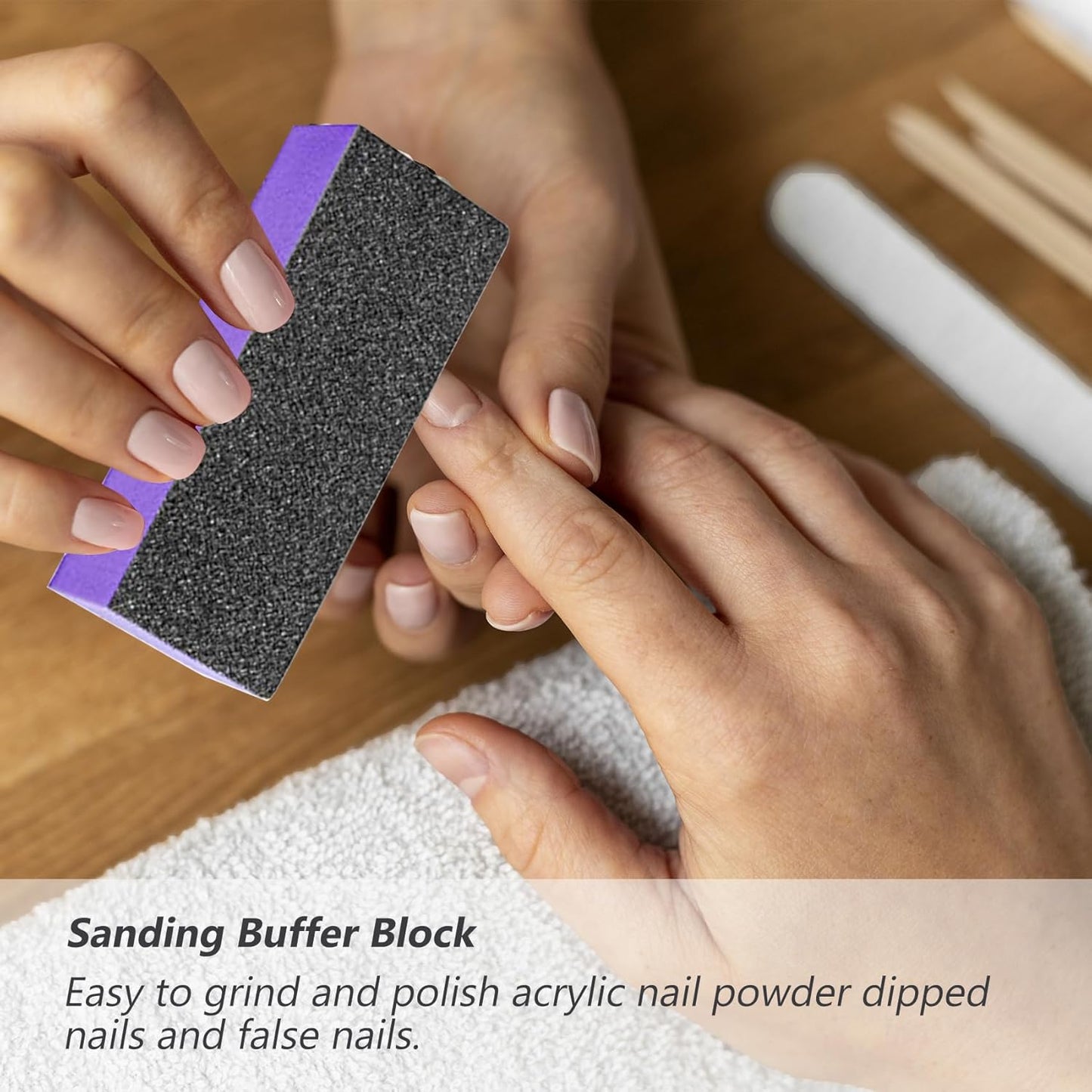 SKYPIA 4 Pack Nail File 100/180 Grit and Purple 3 Sided Buffer Block Set