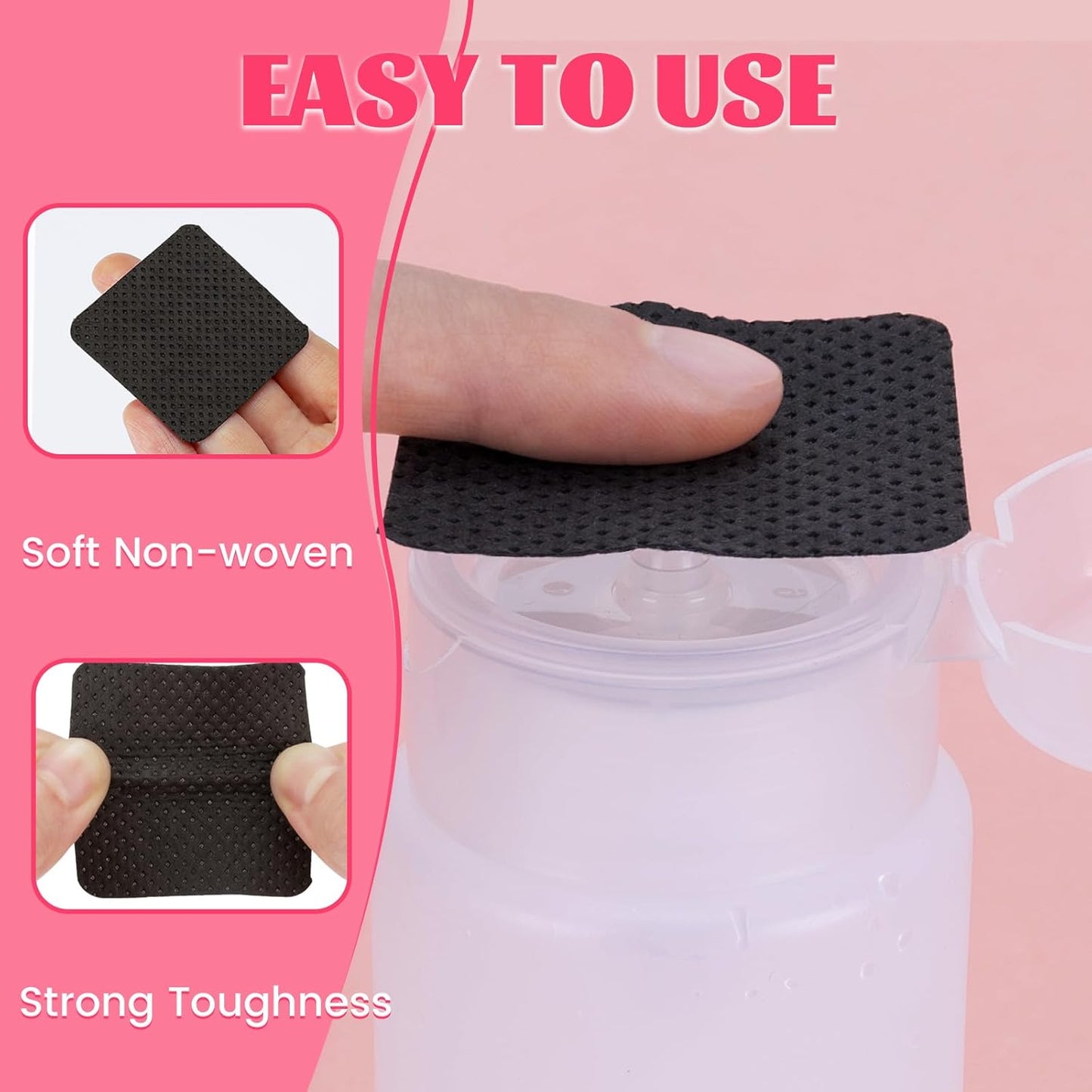 MAYEEN Lint Free Nail Wipes 400PCS Non-Woven Fabric Nail Polish Remover Wipes No Lint Nail Wipe for Gel Nails Eyelash Extensions Glue Cleaning Pad Nail Supplies