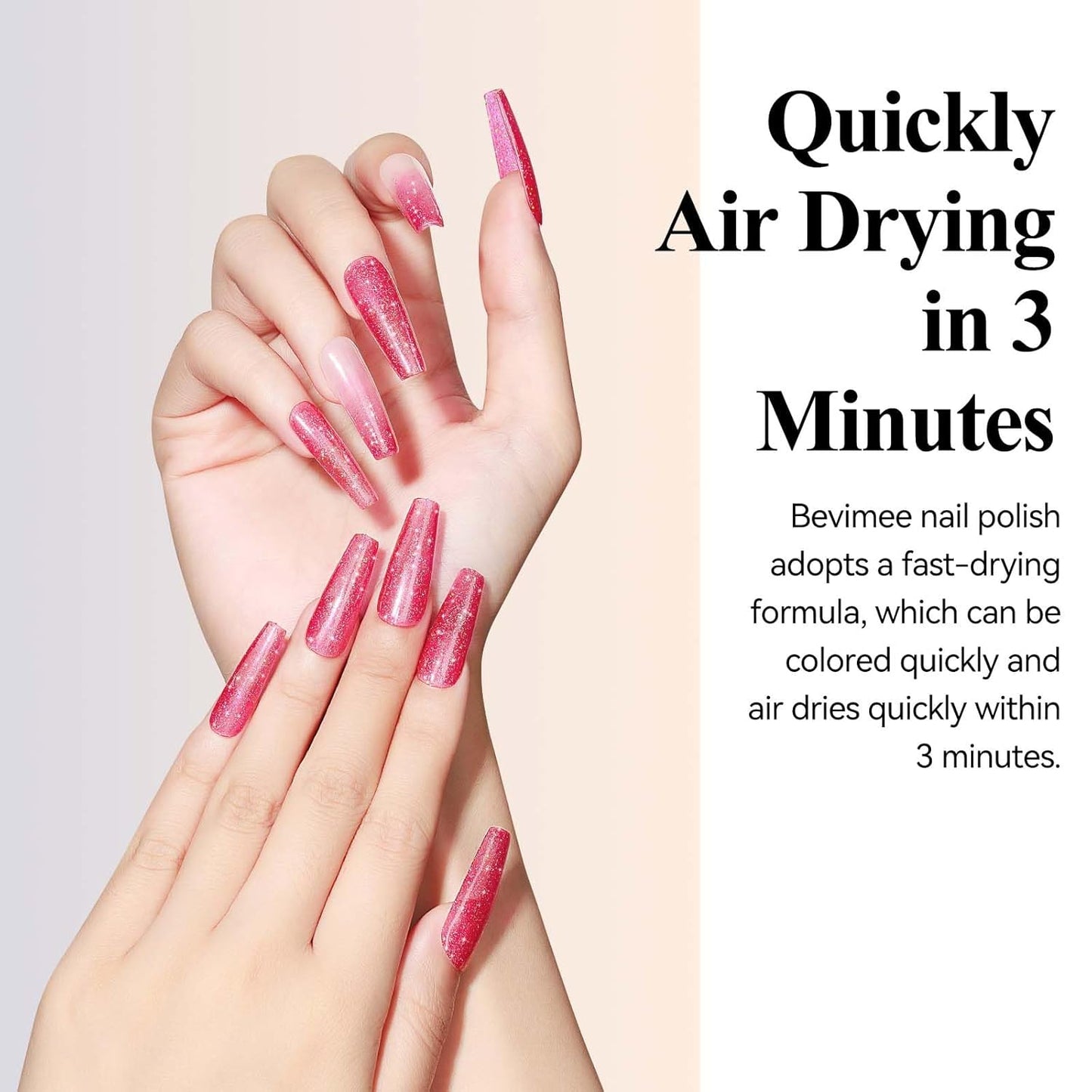 Glitter Nail Polish 12ML Quick Dry Nail Polish Shimmer Holographic Long Lasting Nails Iridescent Fingernail Polish Reflective Nail Lacquer Sparkle Color Nail Art for Beginner-1PC