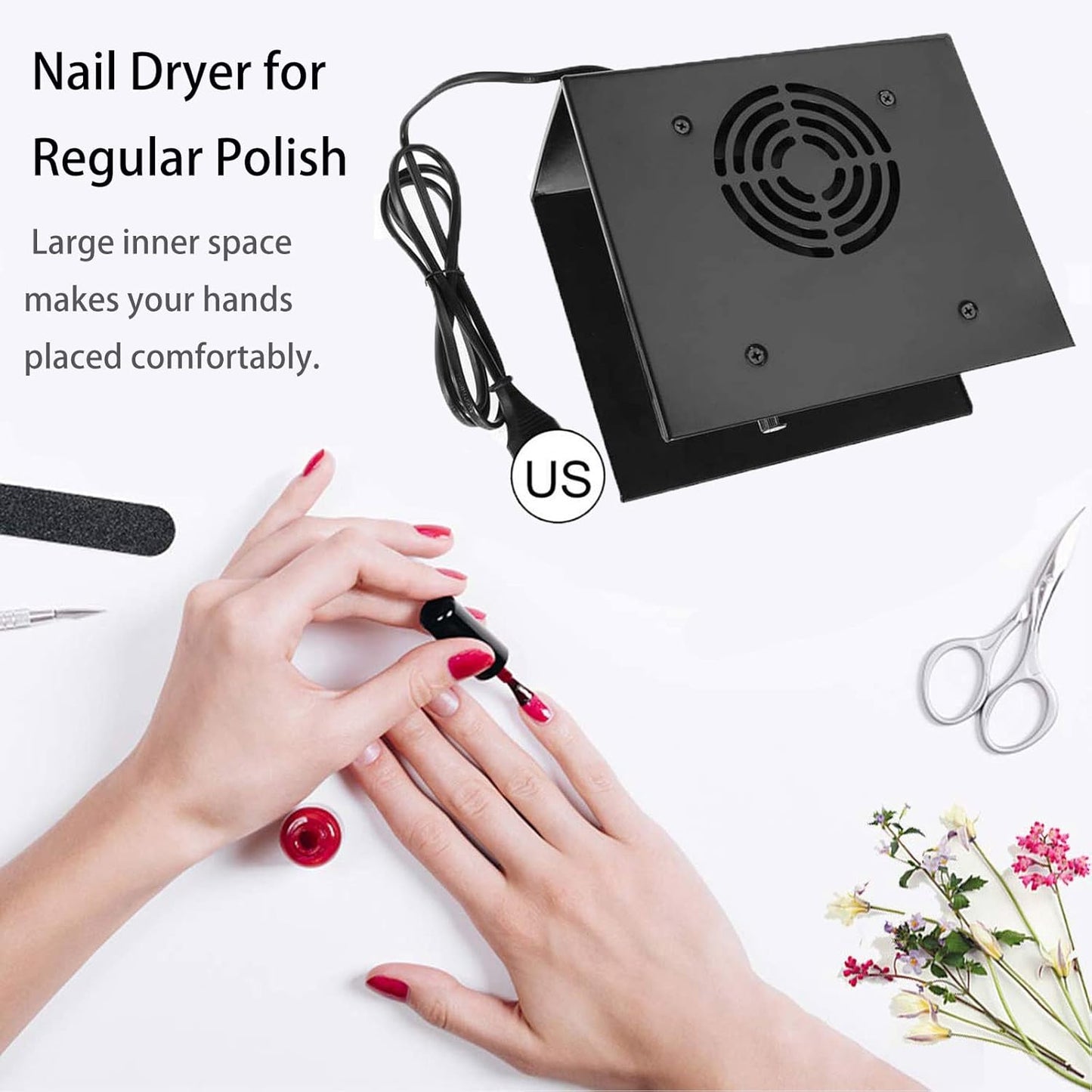 Nail Dryer for Gel and Regular Polish,Professional 300W Nail Polish Dryer Nail Fan Dryer Blower with Hot and Cool Air for Manicure Nail Art Salon